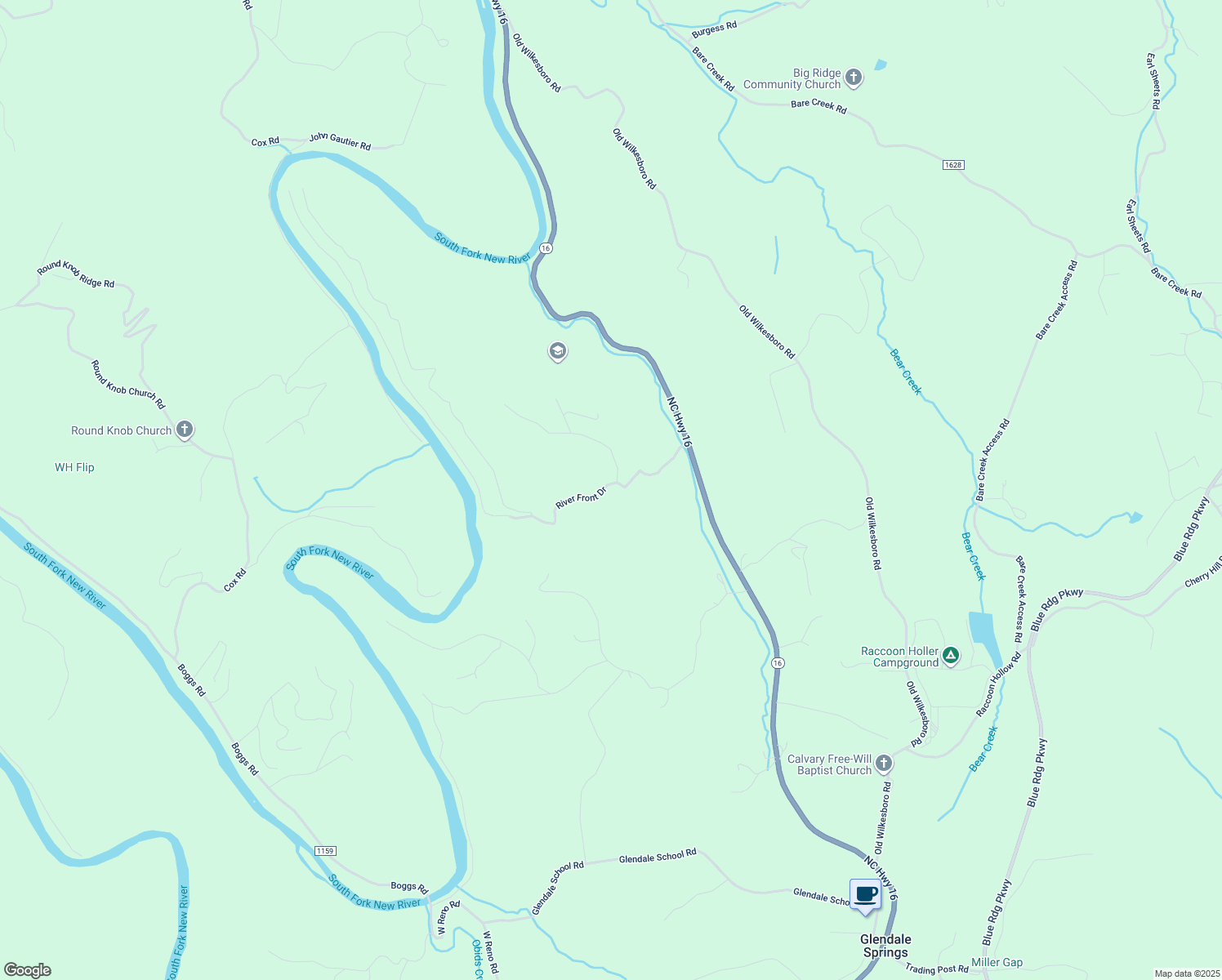 map of restaurants, bars, coffee shops, grocery stores, and more near 377 Claude Mash Road in Jefferson