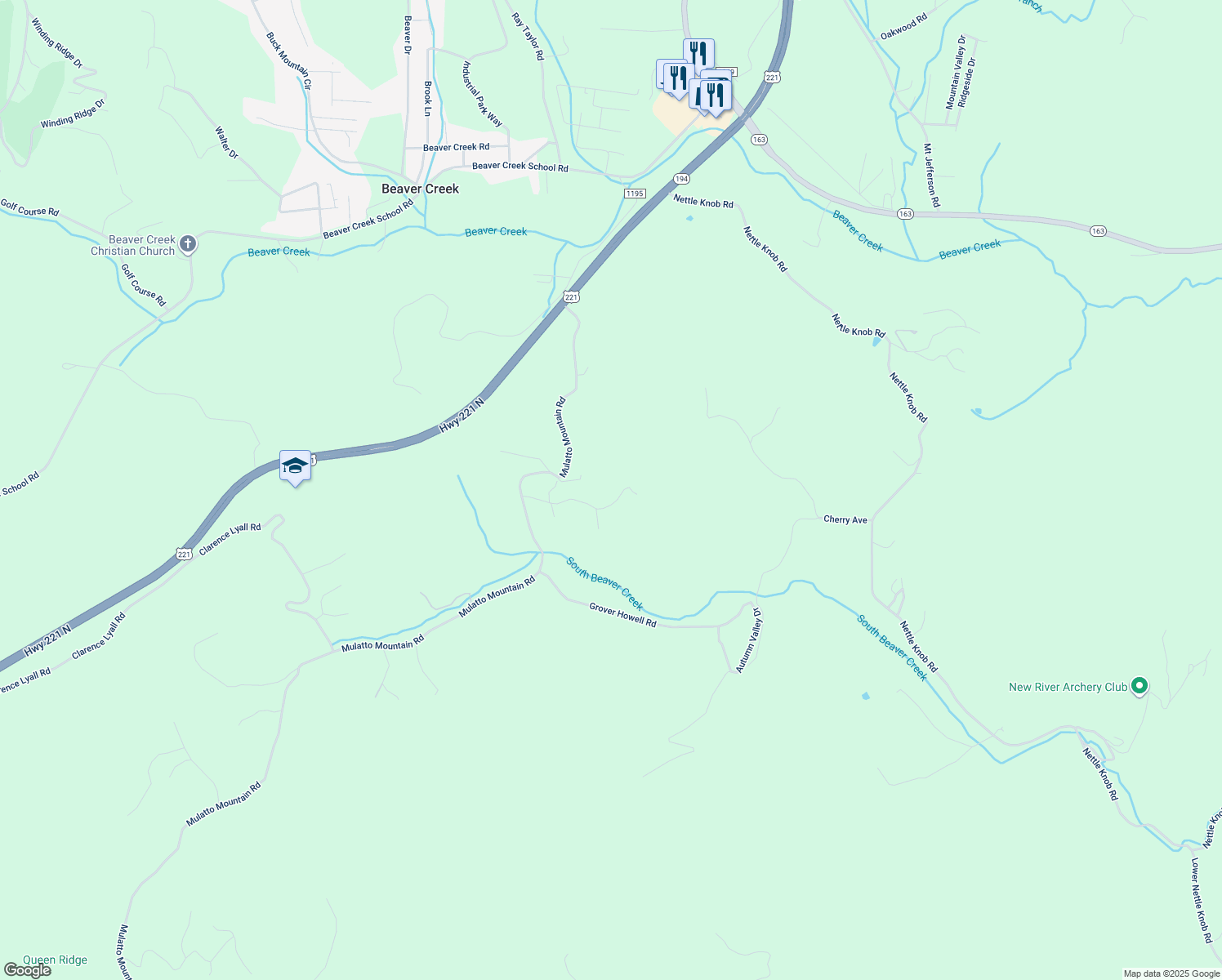 map of restaurants, bars, coffee shops, grocery stores, and more near 405 Countryside Acres Drive in West Jefferson