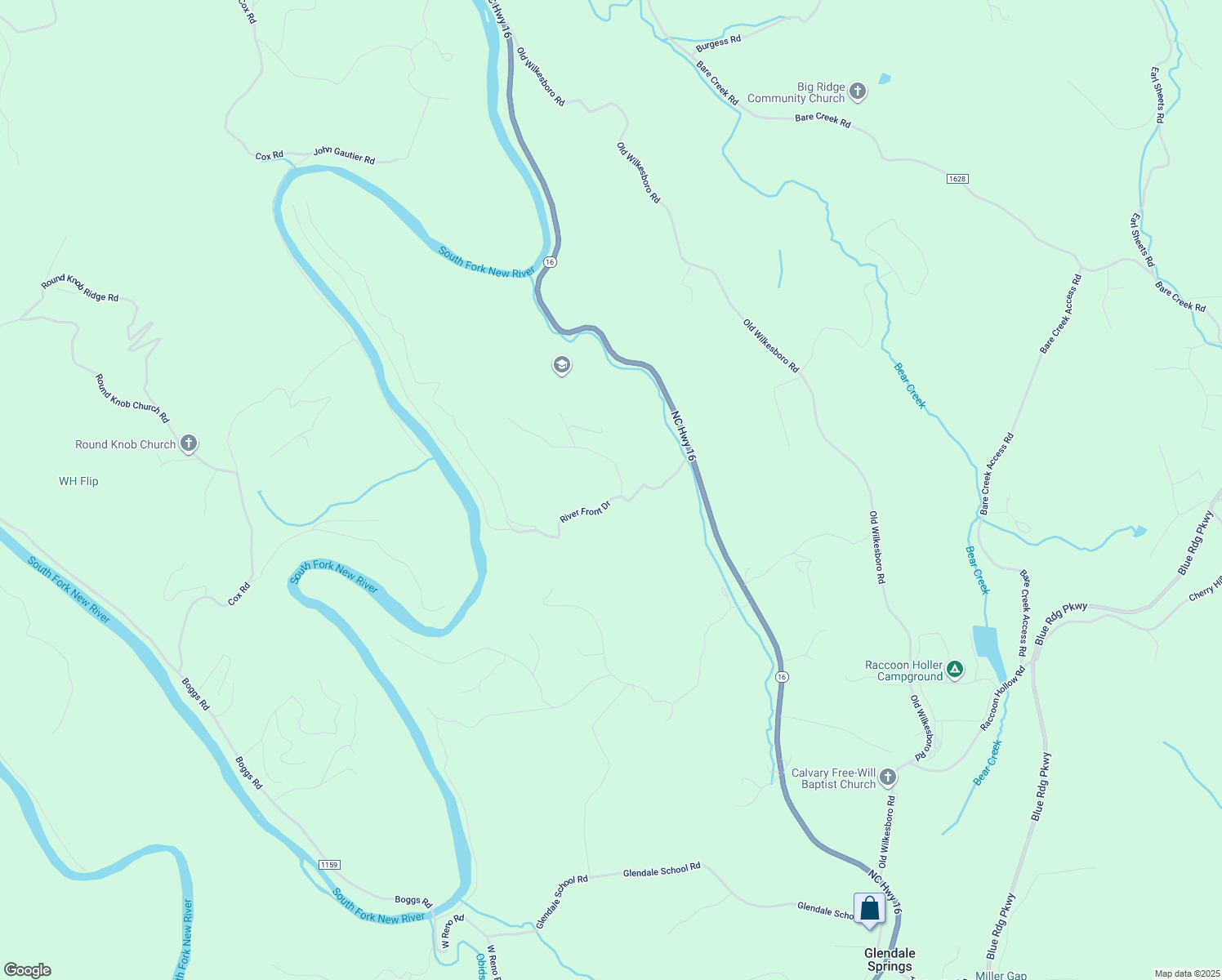 map of restaurants, bars, coffee shops, grocery stores, and more near 395 Claude Mash Road in Jefferson