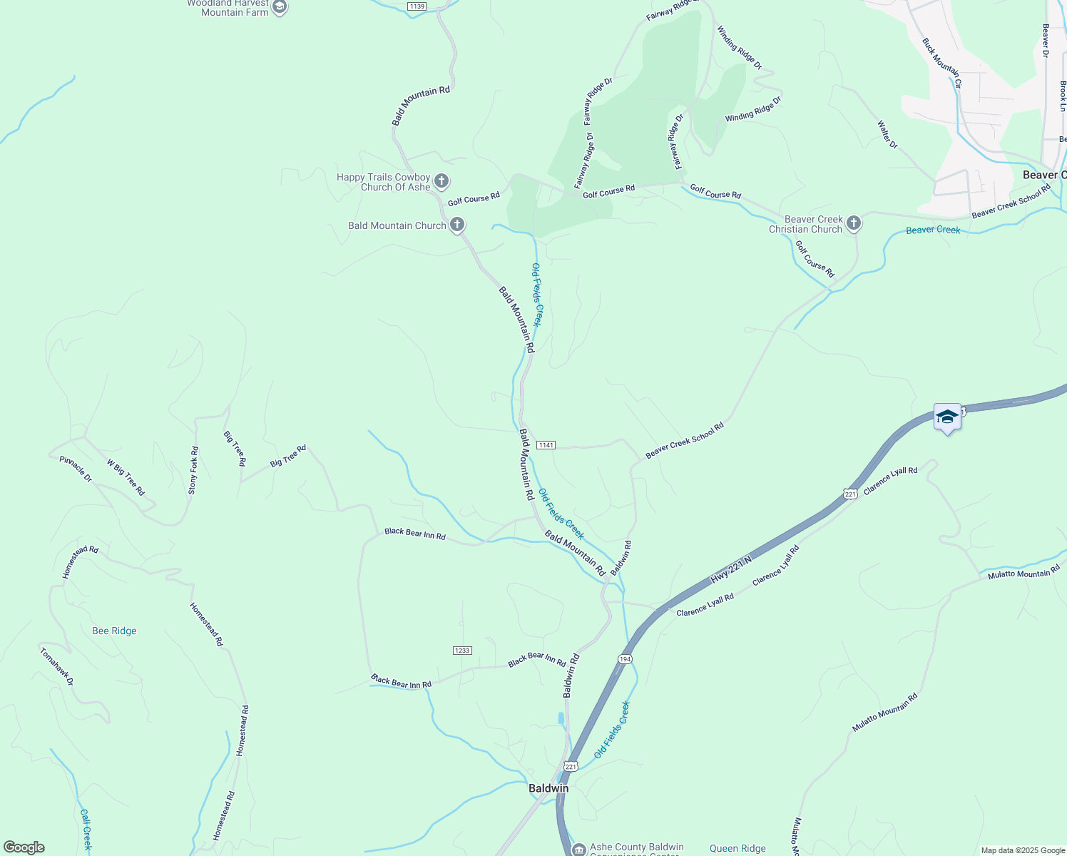 map of restaurants, bars, coffee shops, grocery stores, and more near 494 State Road 1141 in West Jefferson
