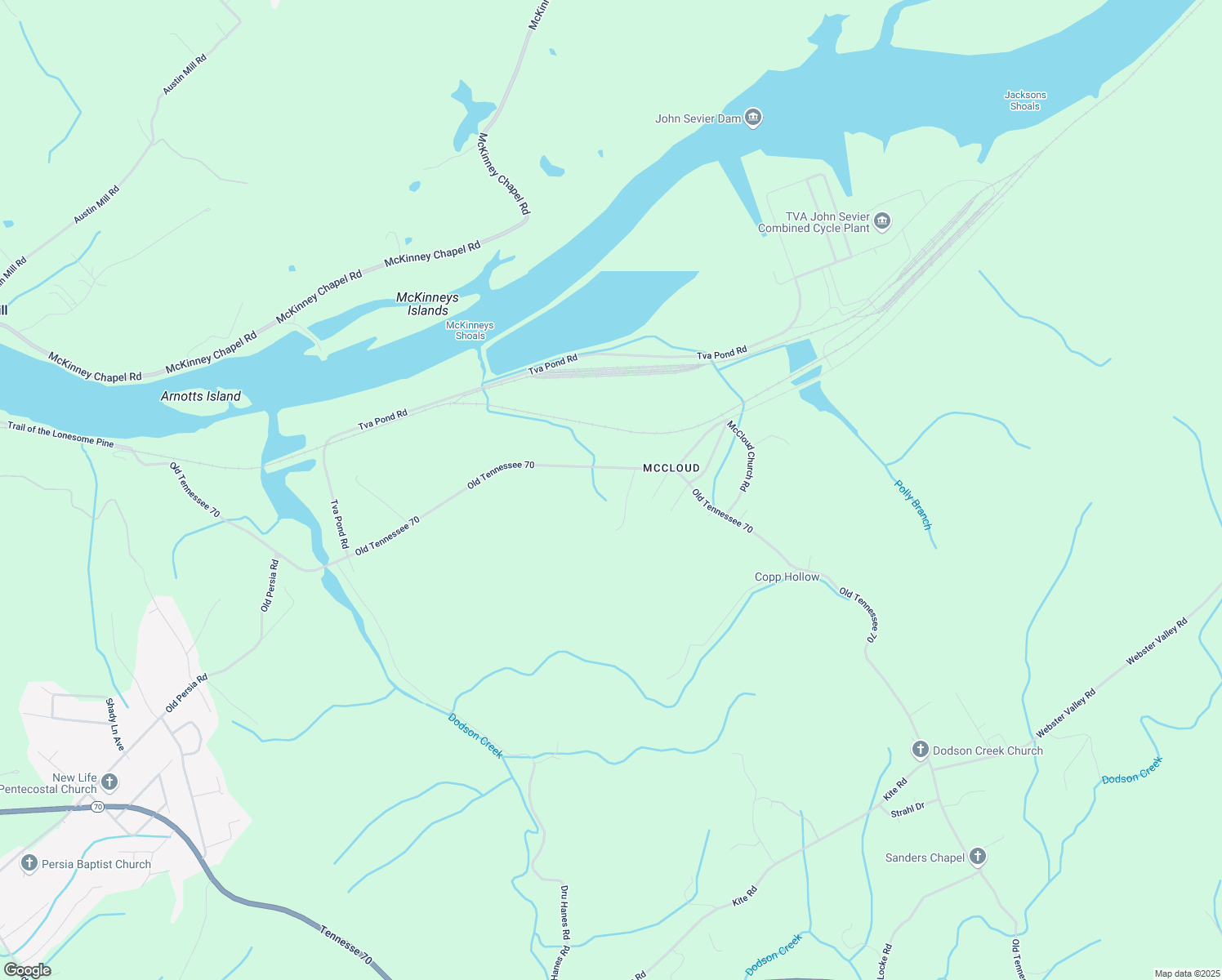 map of restaurants, bars, coffee shops, grocery stores, and more near 792 Old Tennessee 70 in Rogersville
