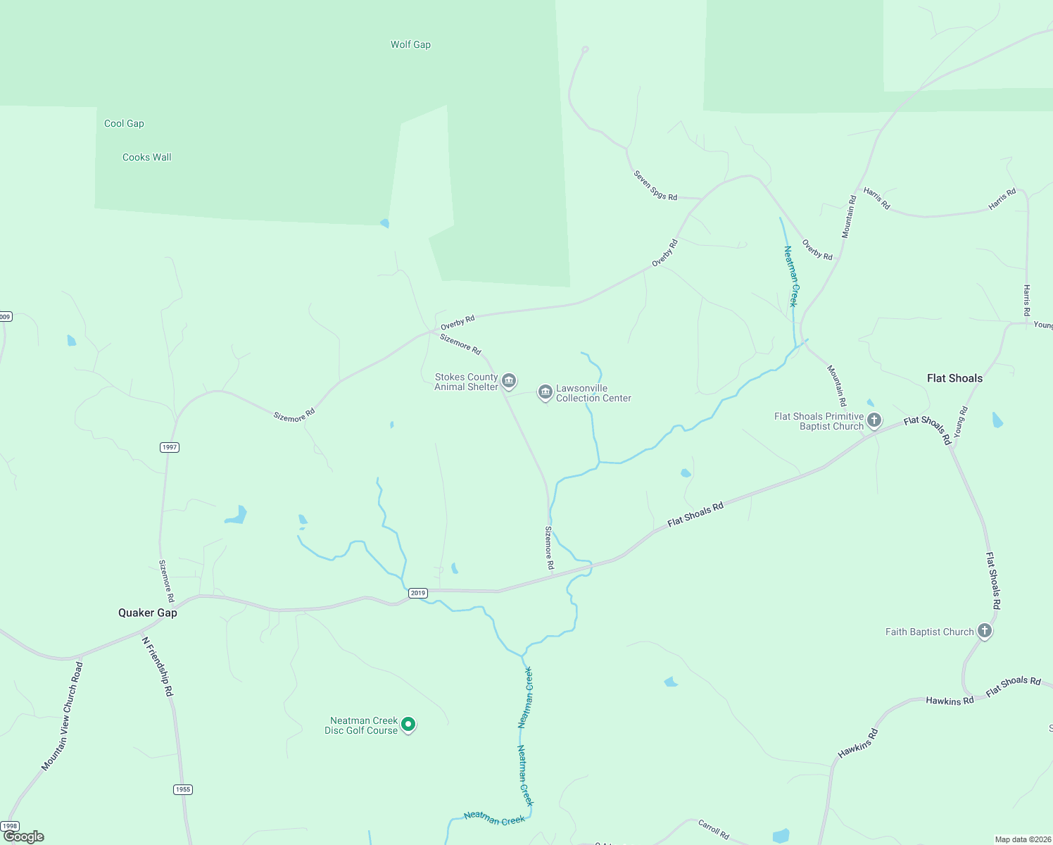 map of restaurants, bars, coffee shops, grocery stores, and more near 2047 Sizemore Road in Germanton