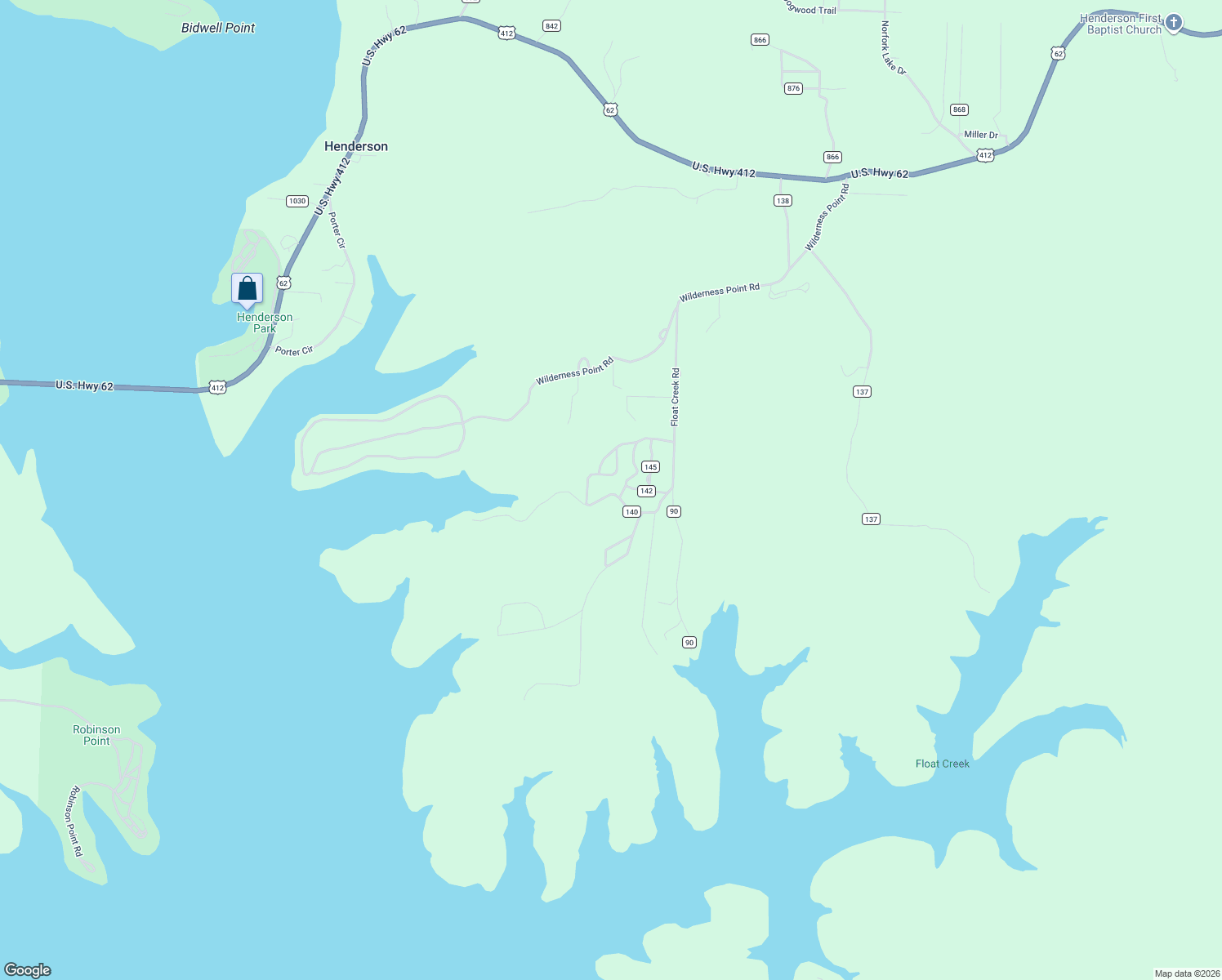 map of restaurants, bars, coffee shops, grocery stores, and more near 237 County Road 140 in Henderson
