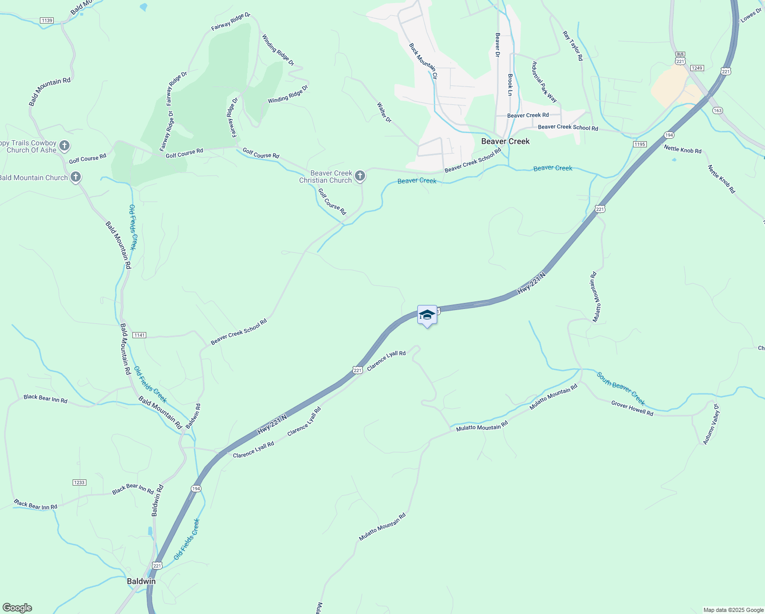 map of restaurants, bars, coffee shops, grocery stores, and more near 474 Earl Ray Road in West Jefferson