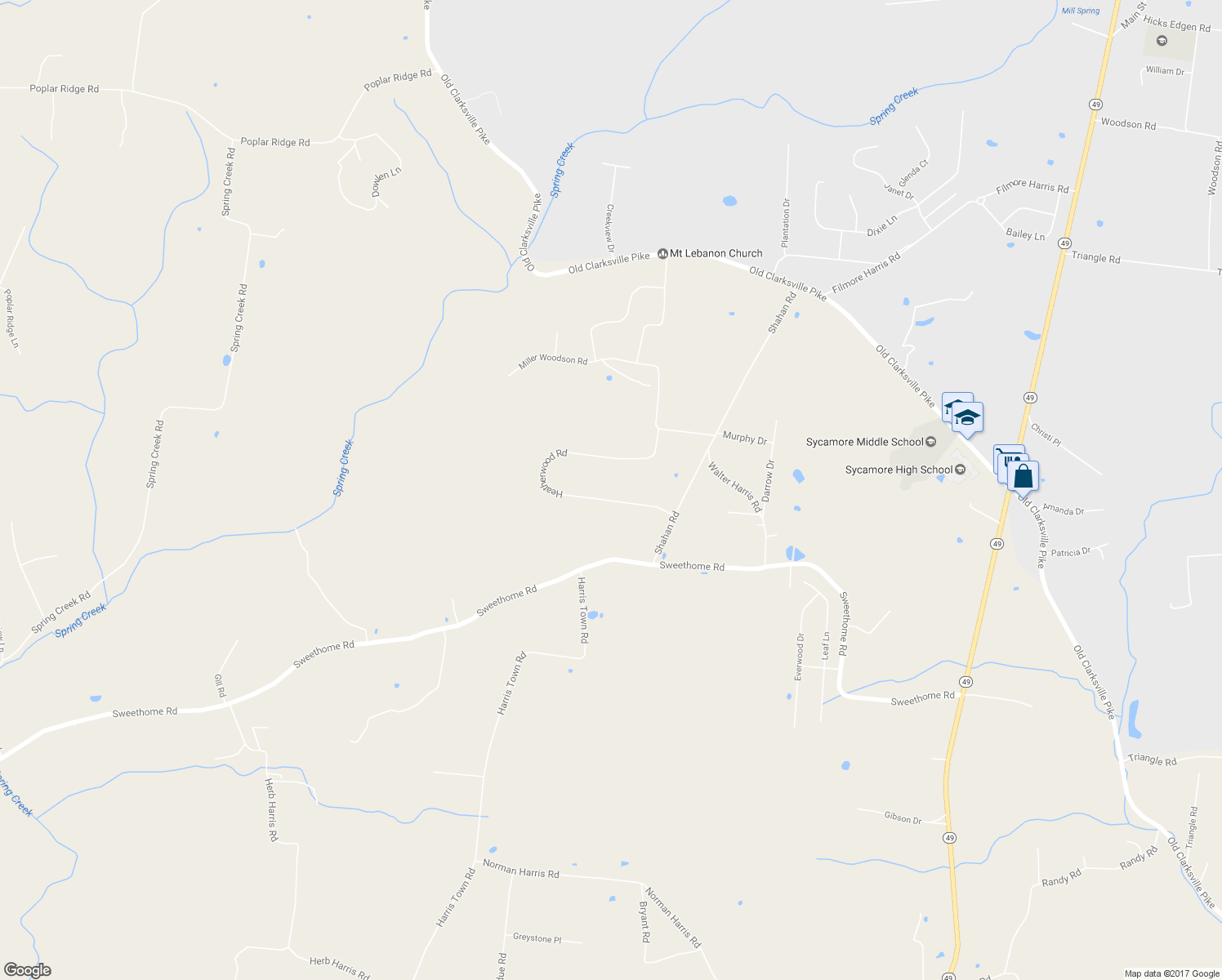 map of restaurants, bars, coffee shops, grocery stores, and more near 1075 Heatherwood Road in Pleasant View