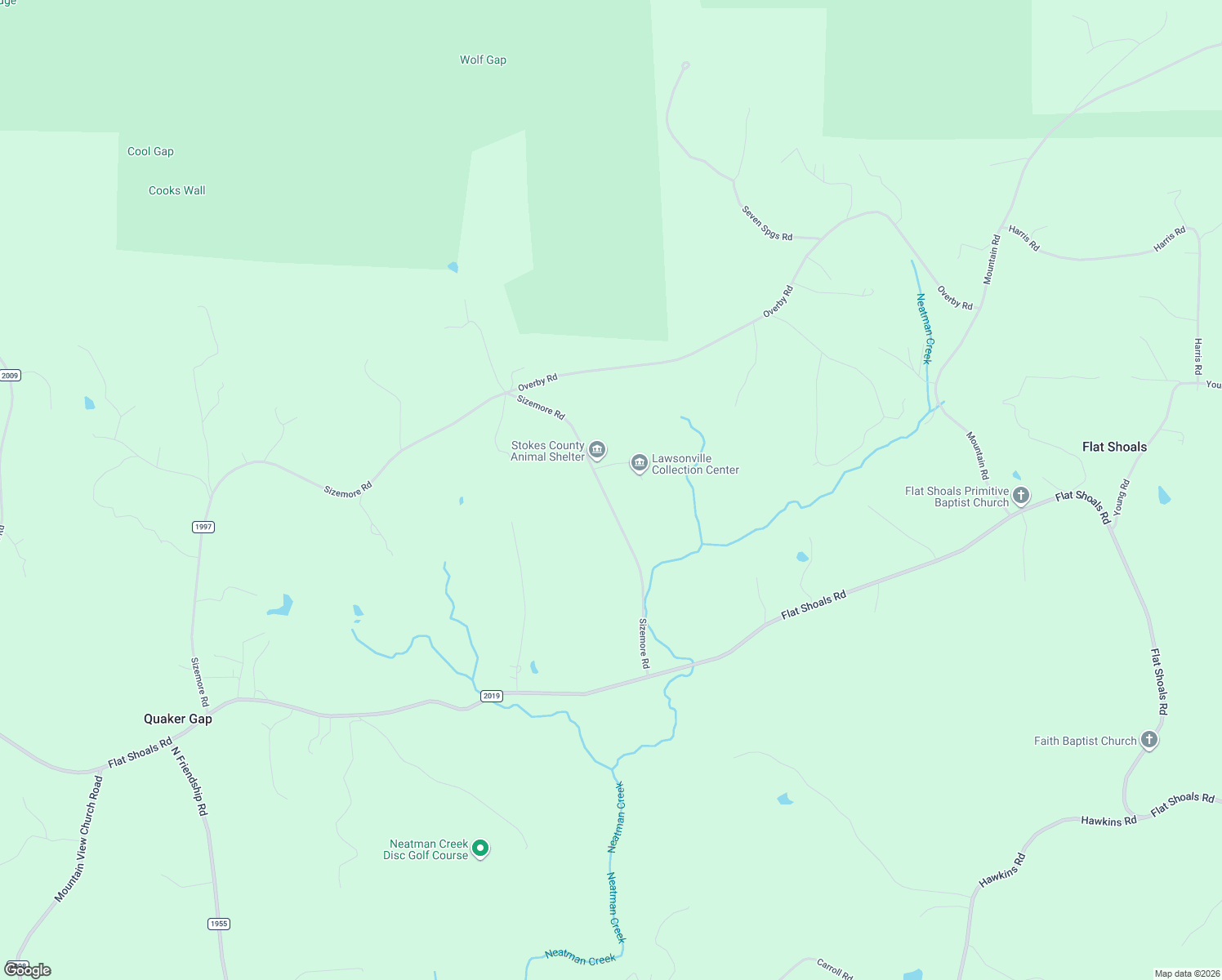 map of restaurants, bars, coffee shops, grocery stores, and more near 2047 Sizemore Road in Germanton
