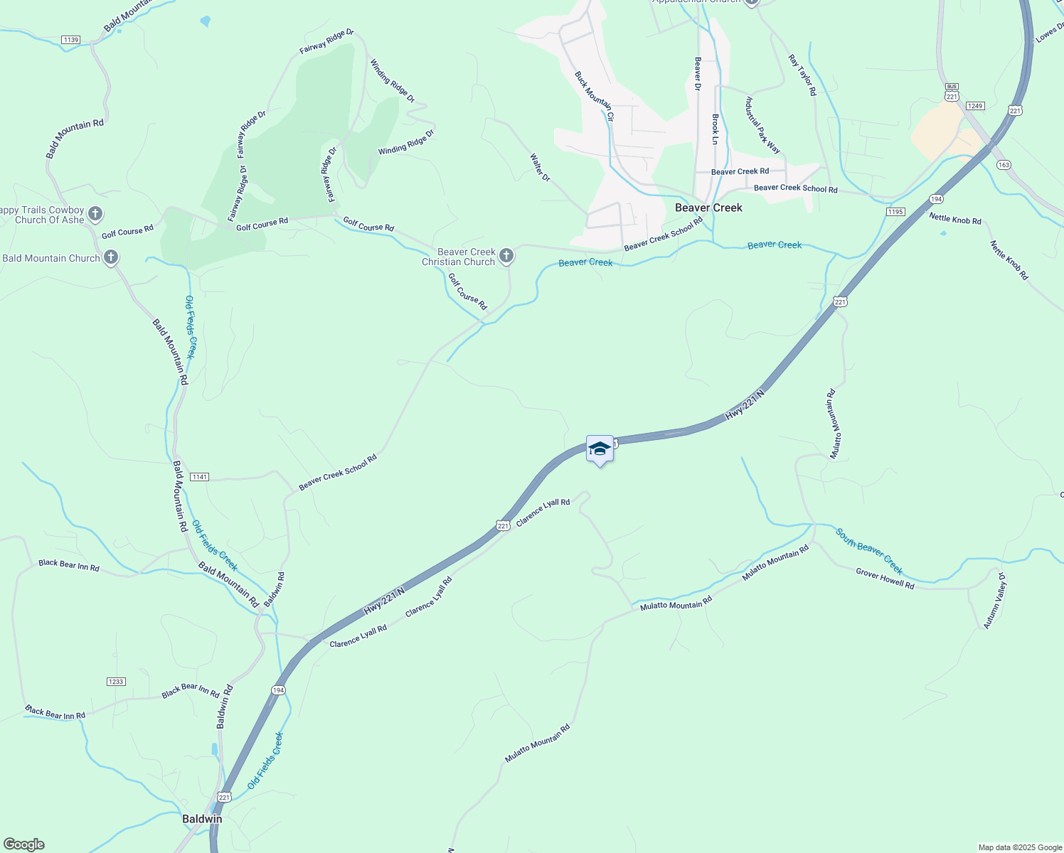 map of restaurants, bars, coffee shops, grocery stores, and more near 474 Earl Ray Road in West Jefferson