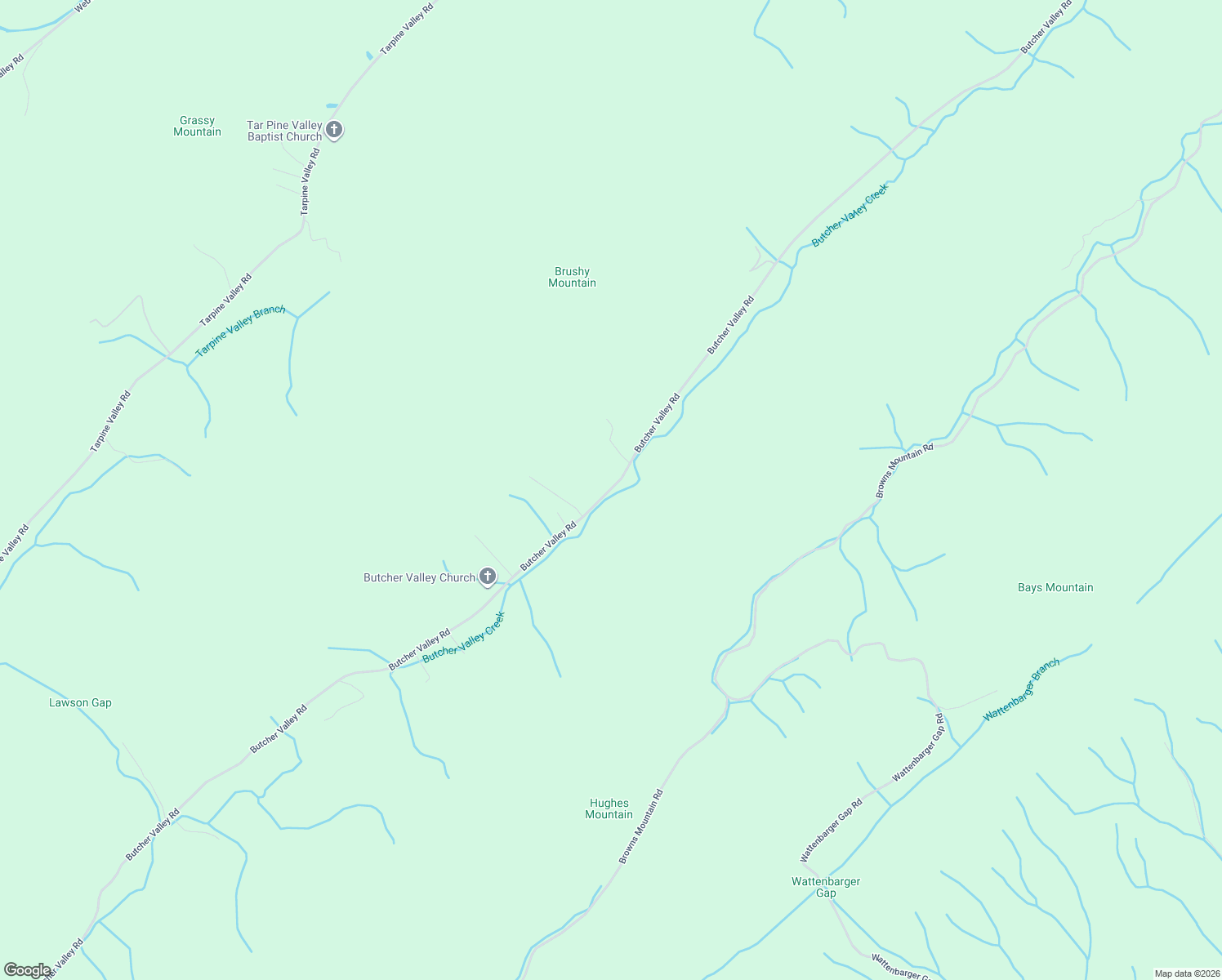 map of restaurants, bars, coffee shops, grocery stores, and more near 616 Butcher Valley Rd in Rogersville