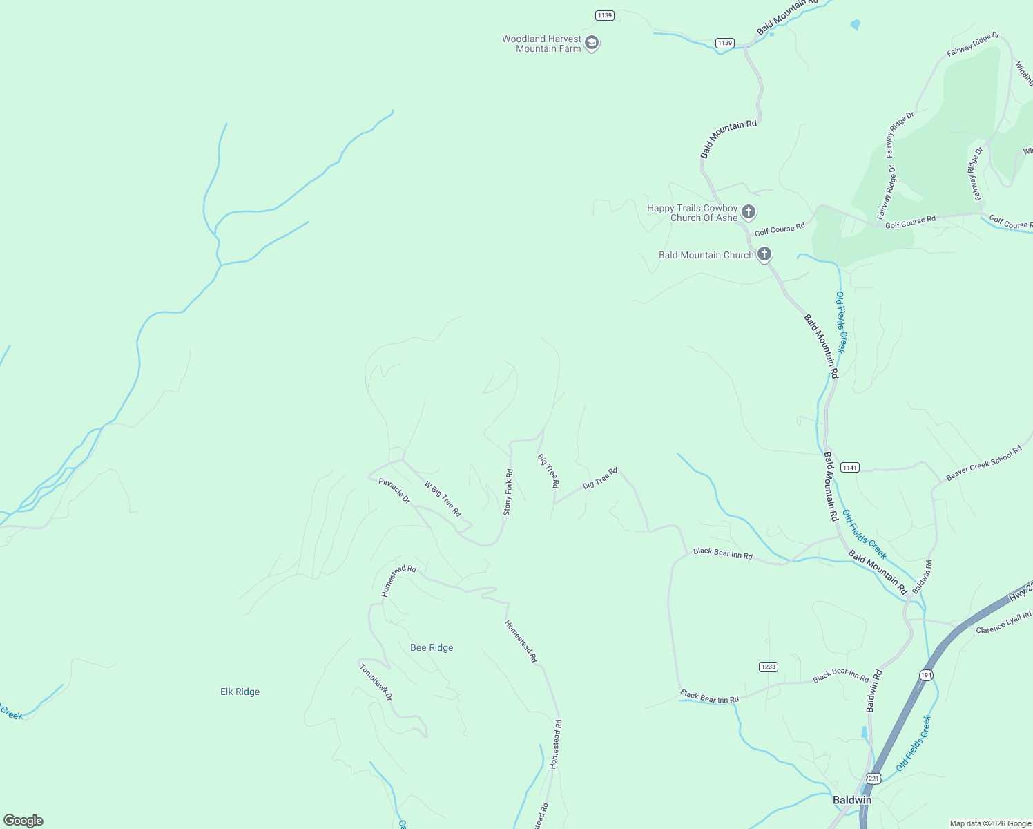 map of restaurants, bars, coffee shops, grocery stores, and more near 630 Little Tree Road in West Jefferson