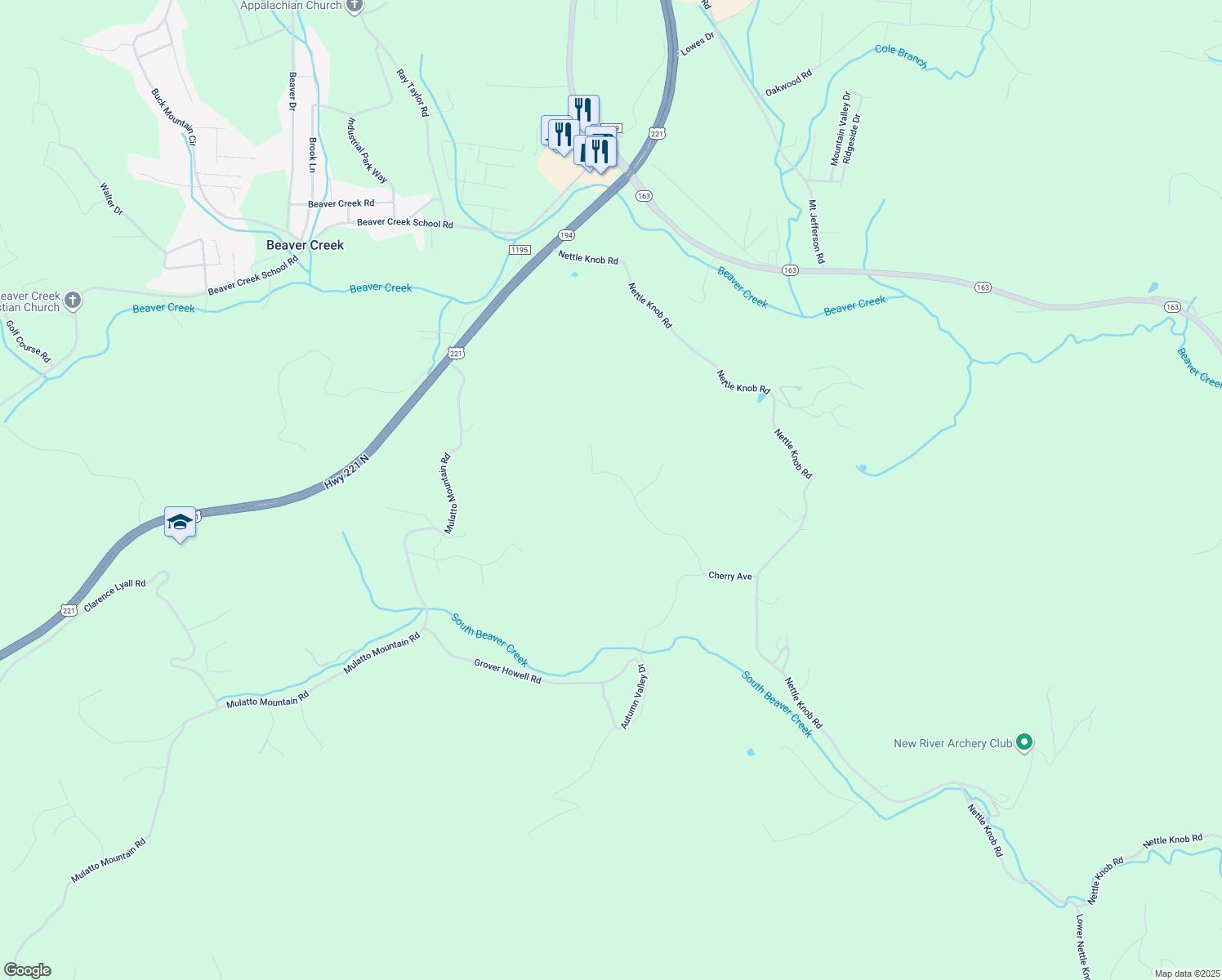 map of restaurants, bars, coffee shops, grocery stores, and more near 551 Cherry Avenue in West Jefferson