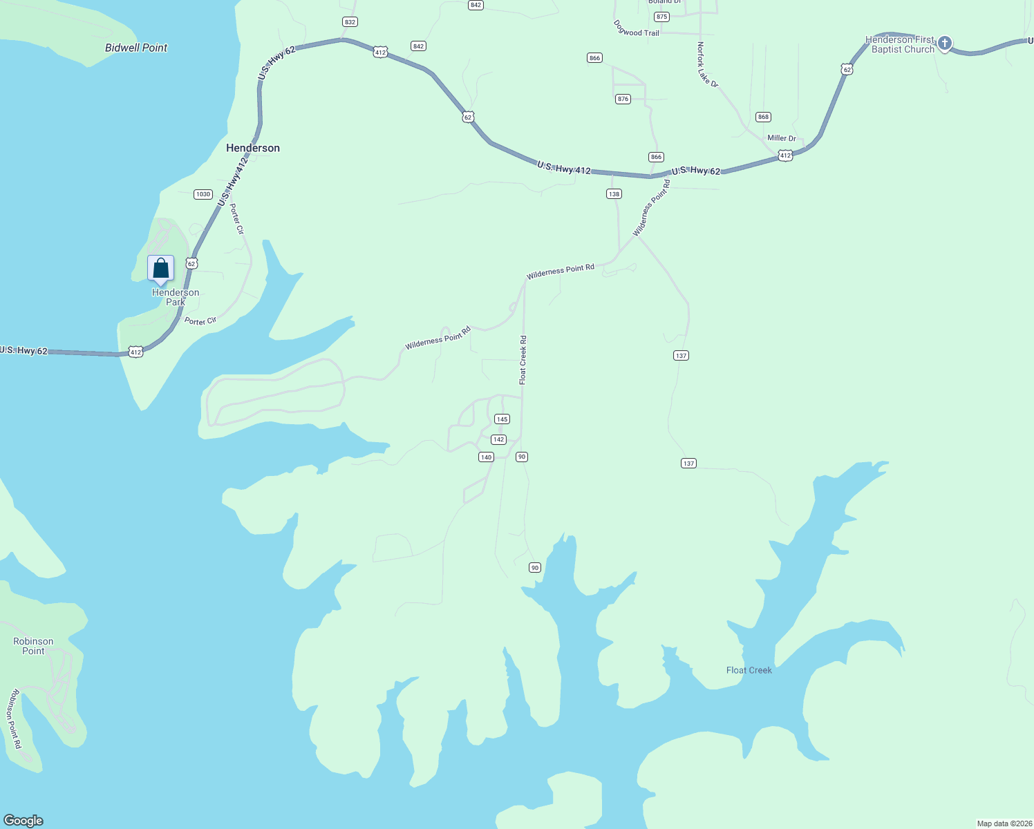 map of restaurants, bars, coffee shops, grocery stores, and more near Float Creek Road in Henderson