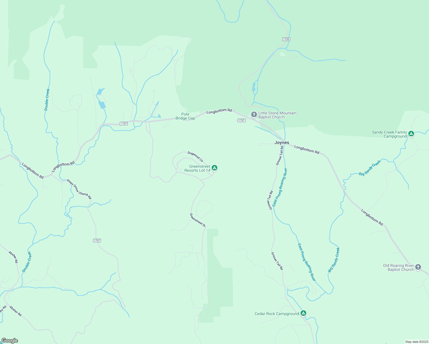 map of restaurants, bars, coffee shops, grocery stores, and more near 230 Dogwood Circle in Traphill