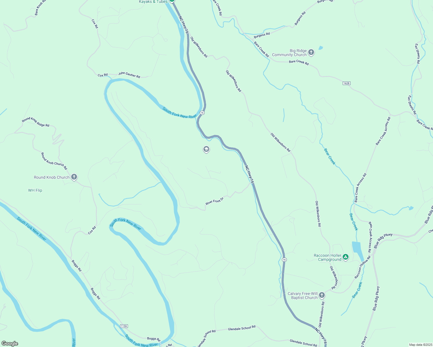 map of restaurants, bars, coffee shops, grocery stores, and more near 532 Claude Mash Road in Jefferson