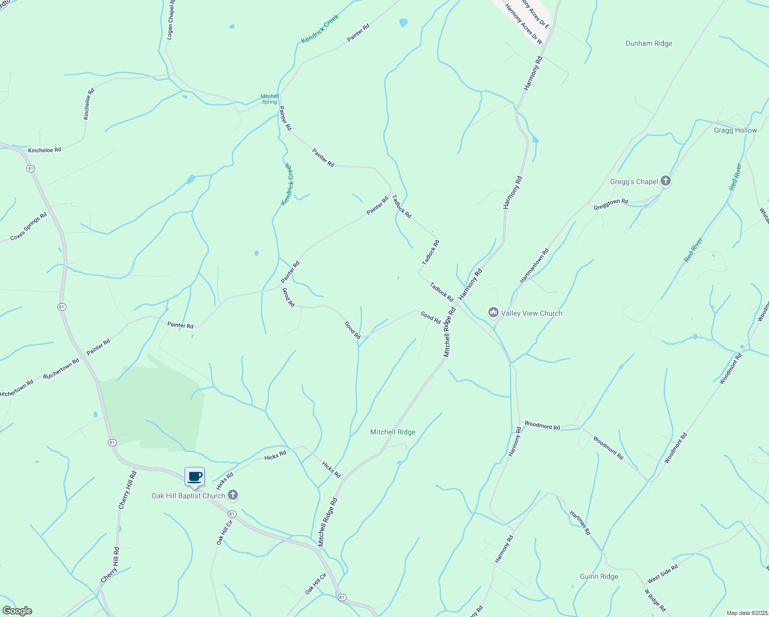map of restaurants, bars, coffee shops, grocery stores, and more near 154 Good Rd in Fall Branch