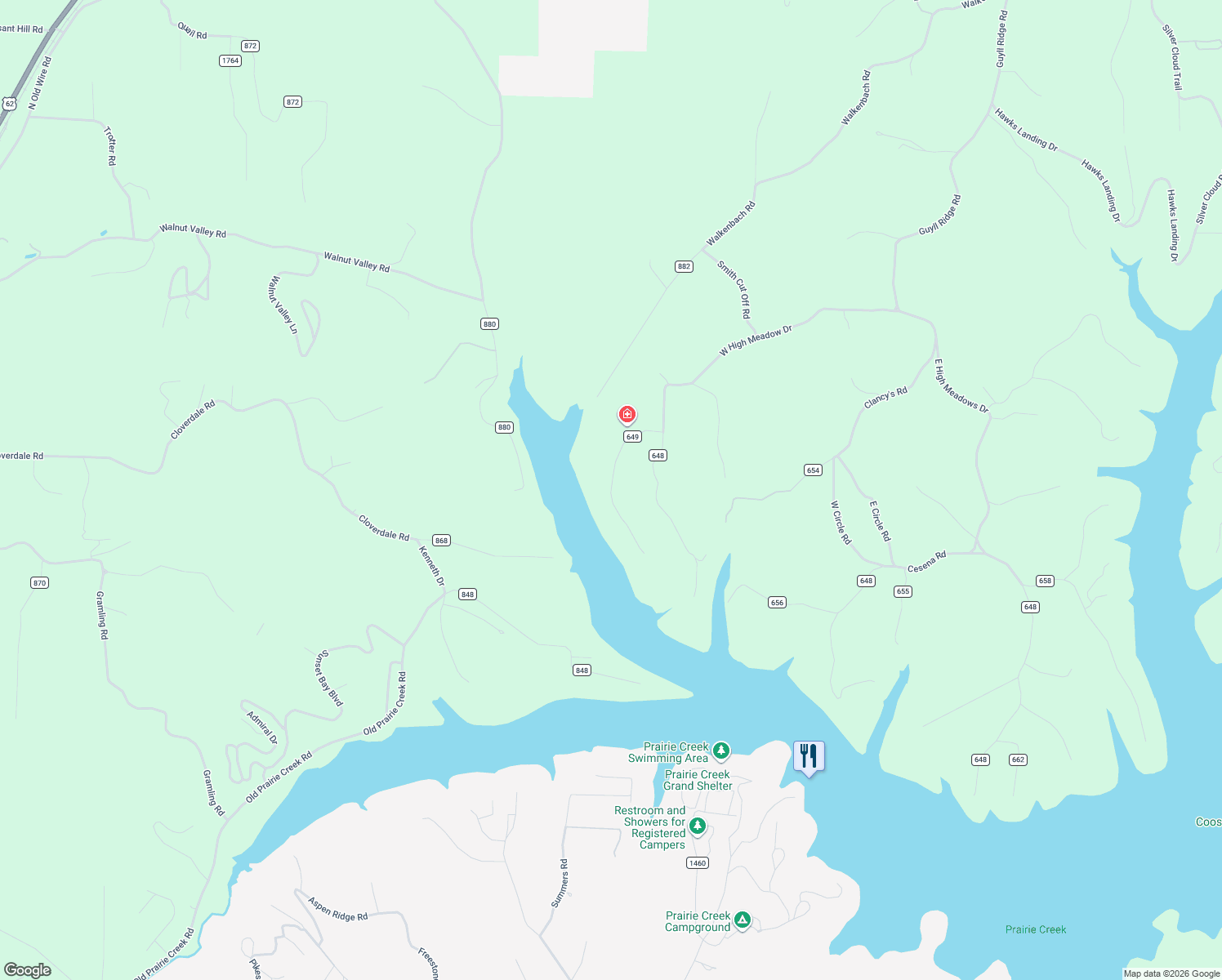 map of restaurants, bars, coffee shops, grocery stores, and more near 10371 Hickory Hills Drive in Rogers