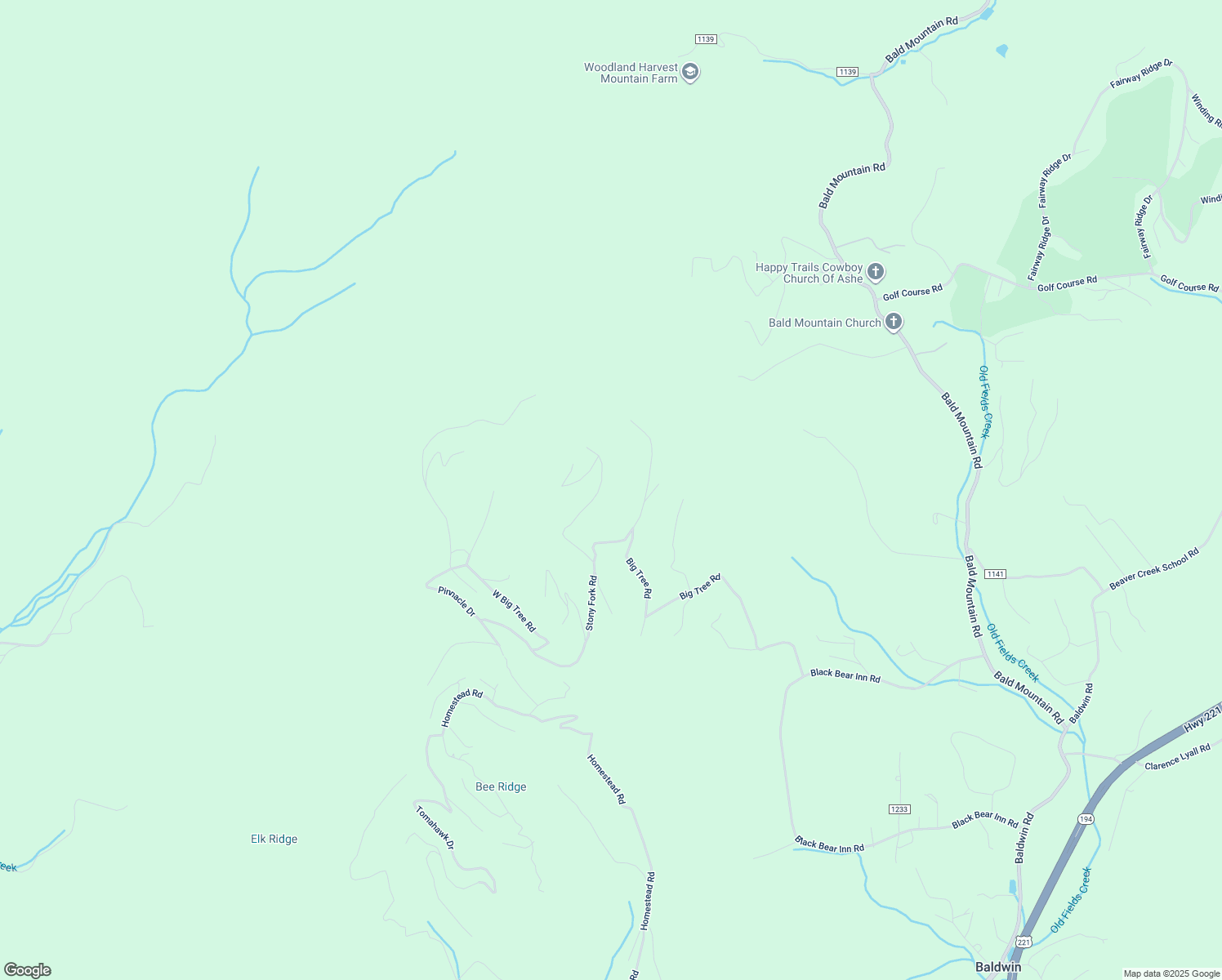 map of restaurants, bars, coffee shops, grocery stores, and more near 630 Little Tree Road in West Jefferson