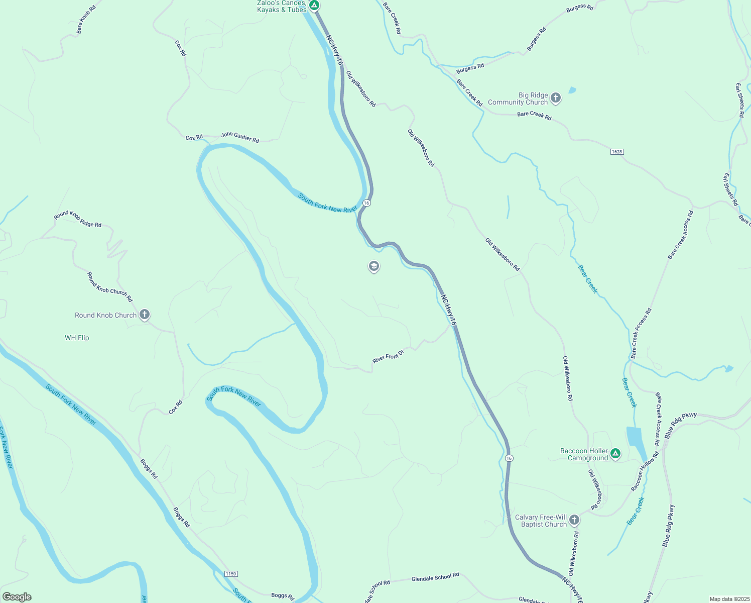 map of restaurants, bars, coffee shops, grocery stores, and more near 620 Claude Mash Road in Jefferson