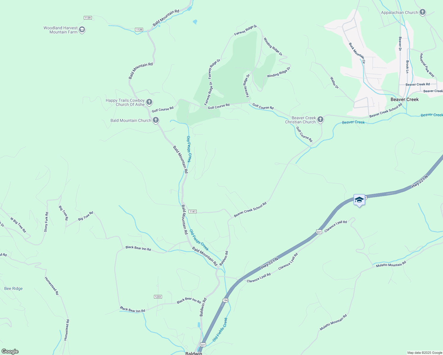 map of restaurants, bars, coffee shops, grocery stores, and more near 420 Clear Branch Drive in West Jefferson