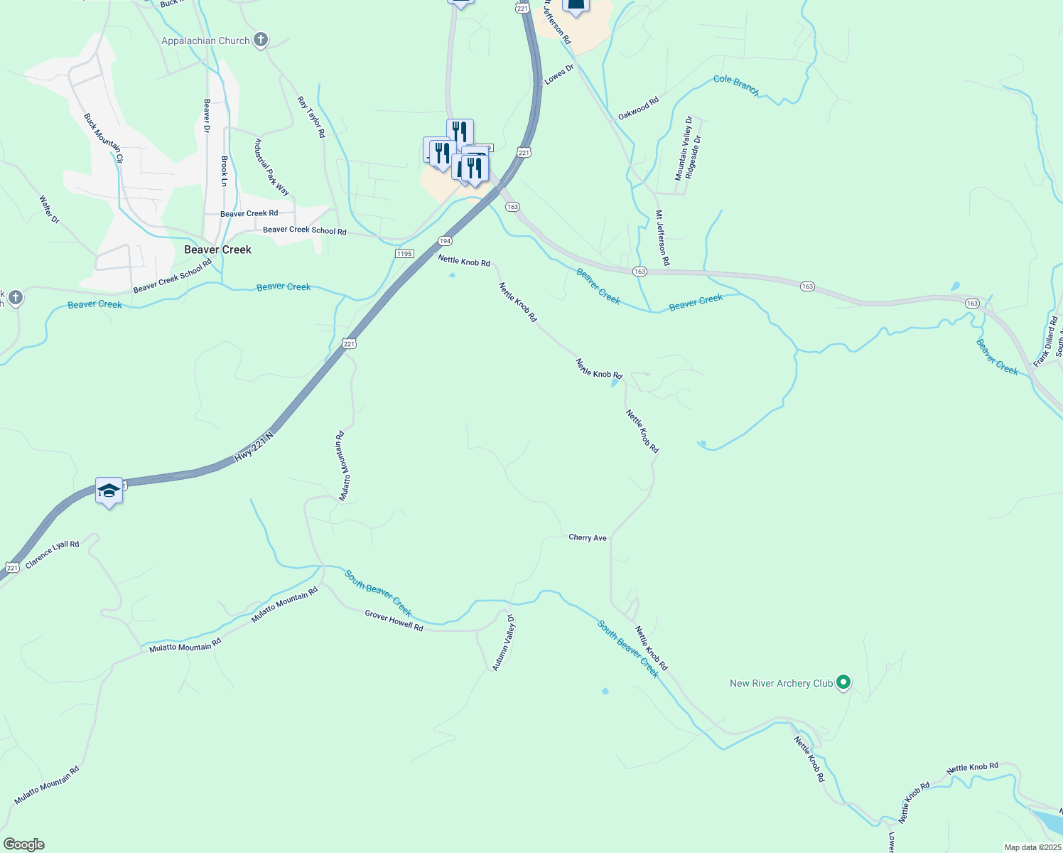 map of restaurants, bars, coffee shops, grocery stores, and more near 586 Cherry Avenue in West Jefferson
