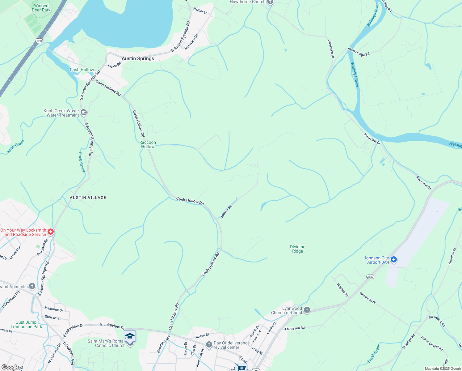 map of restaurants, bars, coffee shops, grocery stores, and more near 133 Simms Rd in Johnson City