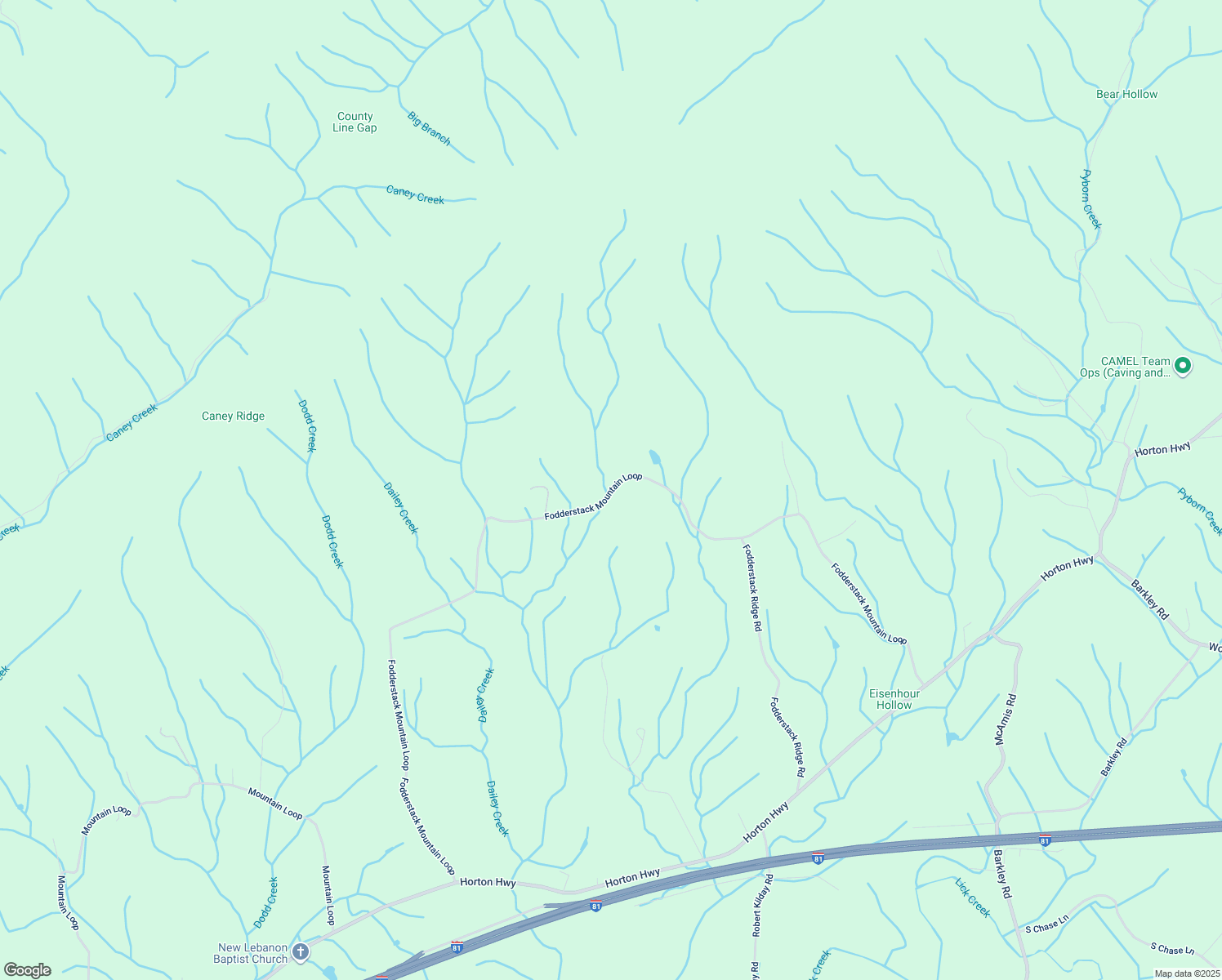 map of restaurants, bars, coffee shops, grocery stores, and more near 1667 Fodderstack Mountain Loop in Greeneville