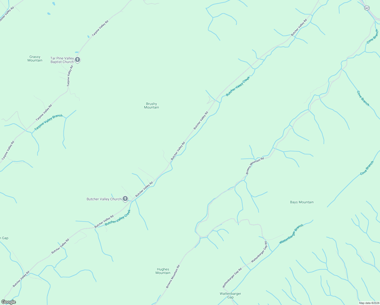 map of restaurants, bars, coffee shops, grocery stores, and more near 561 Butcher Valley Road in Rogersville