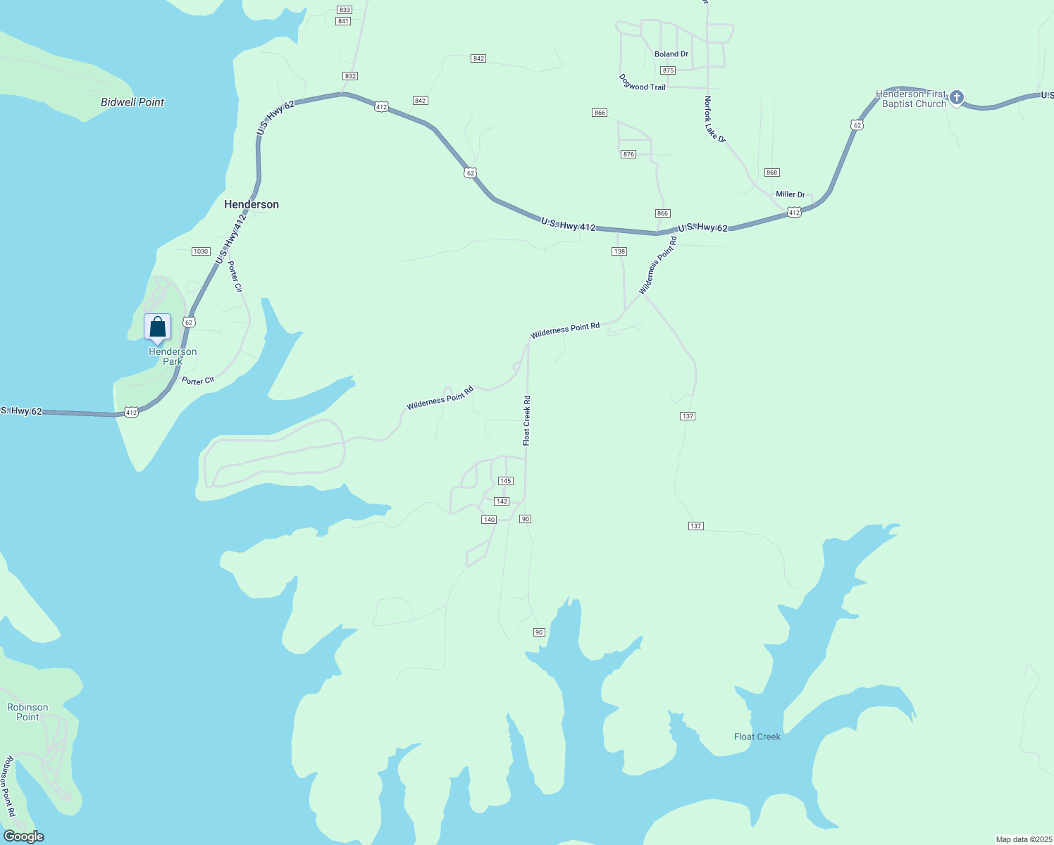 map of restaurants, bars, coffee shops, grocery stores, and more near 48 Float Cr Road in Henderson