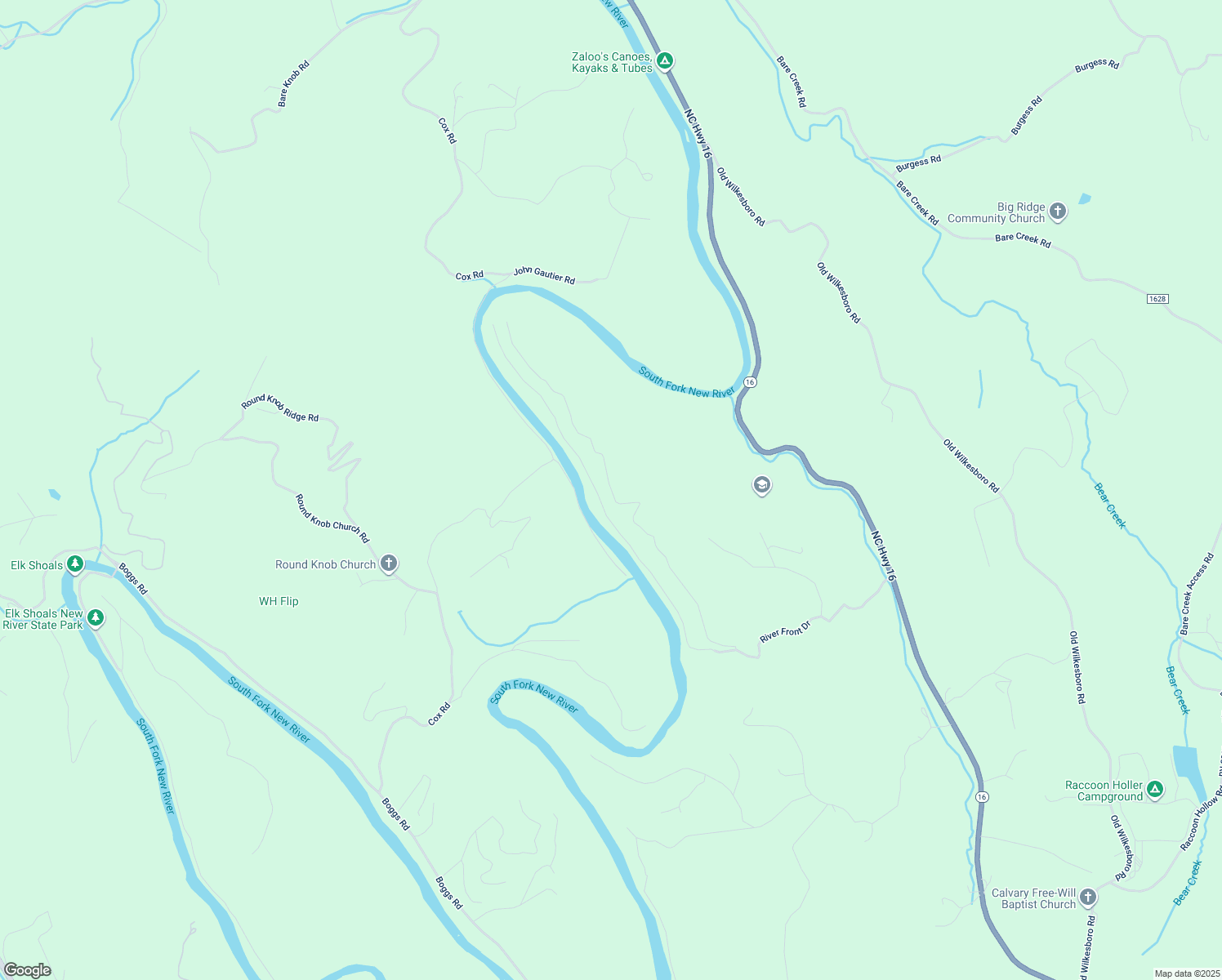 map of restaurants, bars, coffee shops, grocery stores, and more near River Front Ridge Drive in West Jefferson