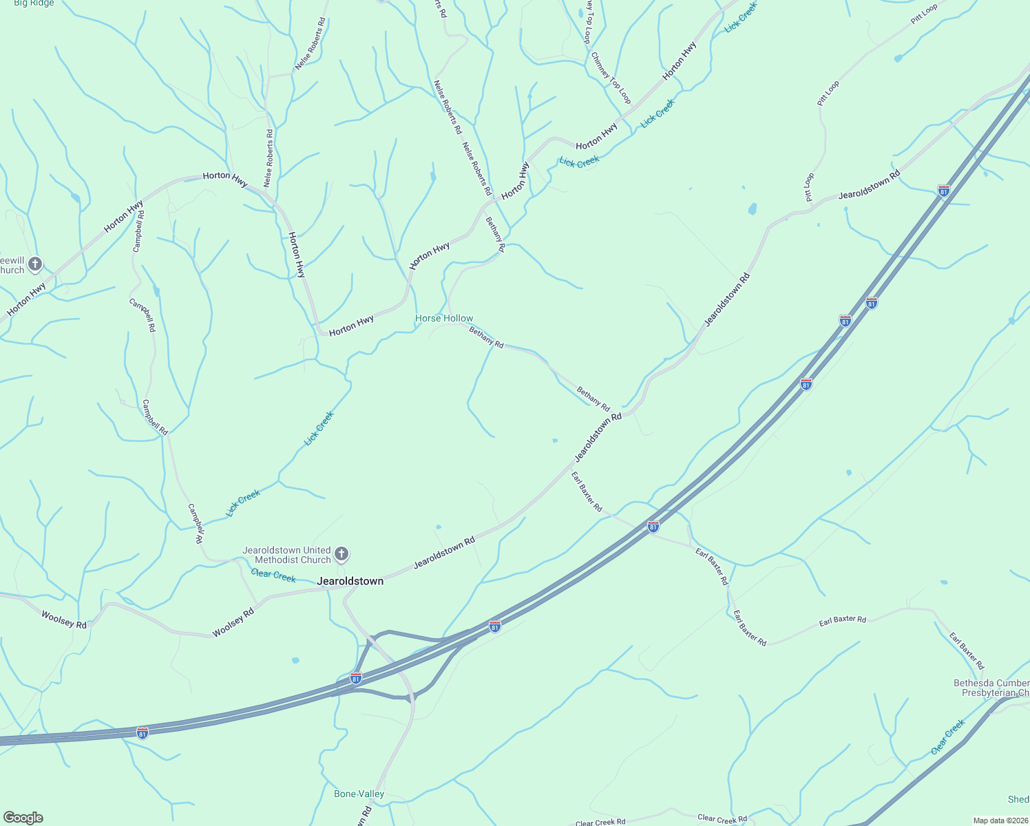 map of restaurants, bars, coffee shops, grocery stores, and more near 205 Bethany Road in Chuckey