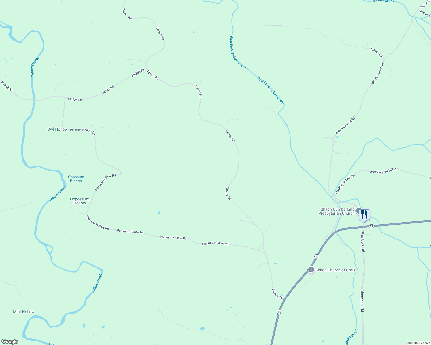 map of restaurants, bars, coffee shops, grocery stores, and more near 4710 Tarsus Road in Palmyra