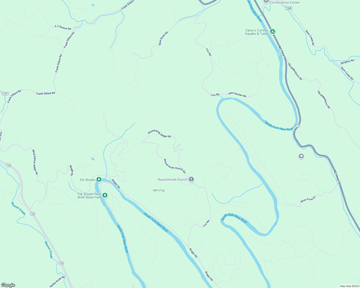 map of restaurants, bars, coffee shops, grocery stores, and more near 737 Round Knob Ridge Road in West Jefferson