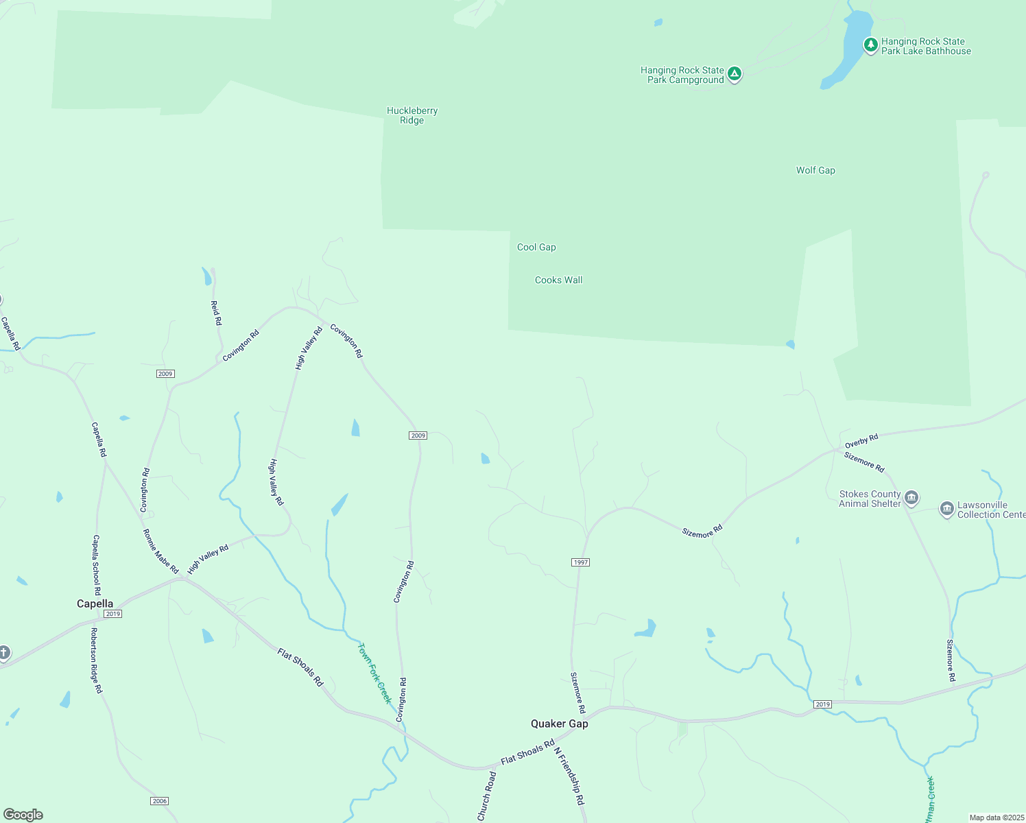 map of restaurants, bars, coffee shops, grocery stores, and more near 1118 Forest Dweller Road in Germanton