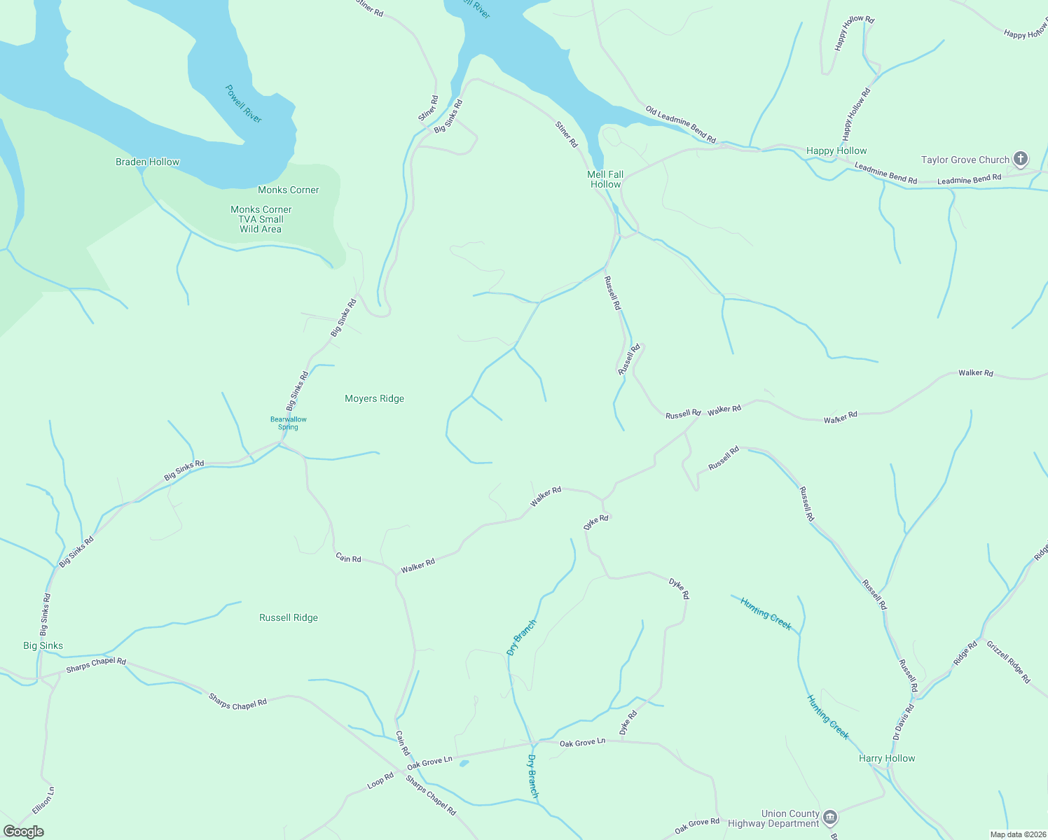 map of restaurants, bars, coffee shops, grocery stores, and more near 834 Walker Road in Sharps Chapel