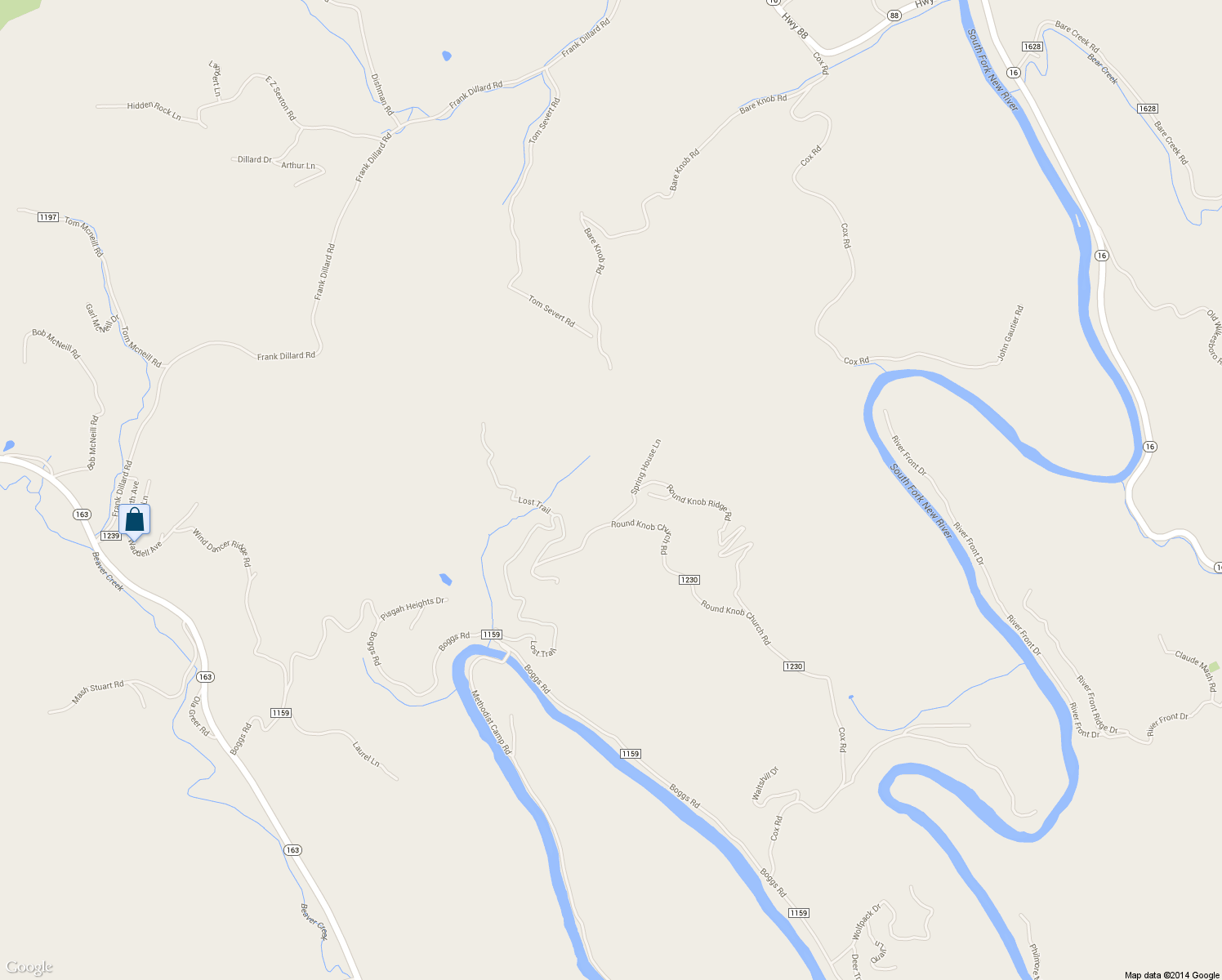 map of restaurants, bars, coffee shops, grocery stores, and more near 102 Secluded Lane in West Jefferson