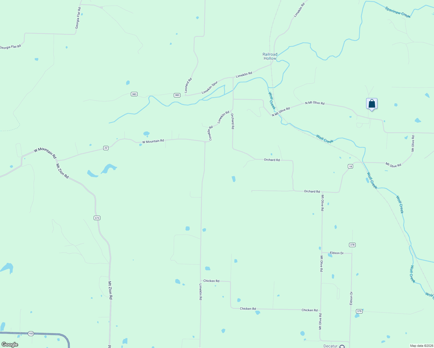 map of restaurants, bars, coffee shops, grocery stores, and more near 10409 Orchard Road in Decatur