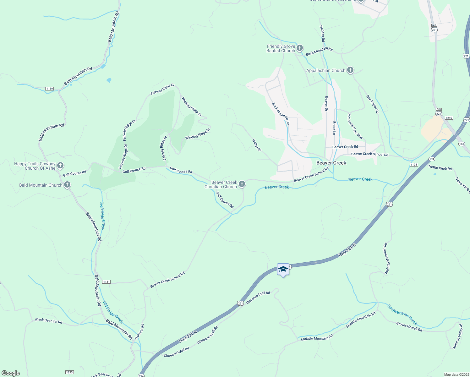 map of restaurants, bars, coffee shops, grocery stores, and more near 141 Ray Miller Road in West Jefferson