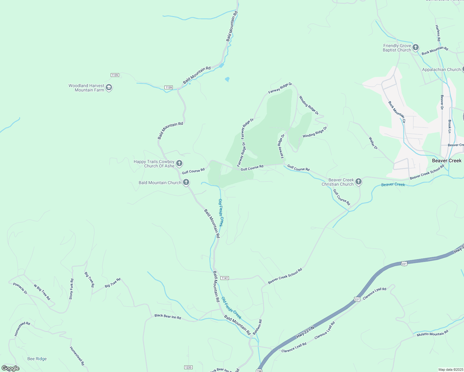 map of restaurants, bars, coffee shops, grocery stores, and more near 415 Mountain Aire Lane in West Jefferson