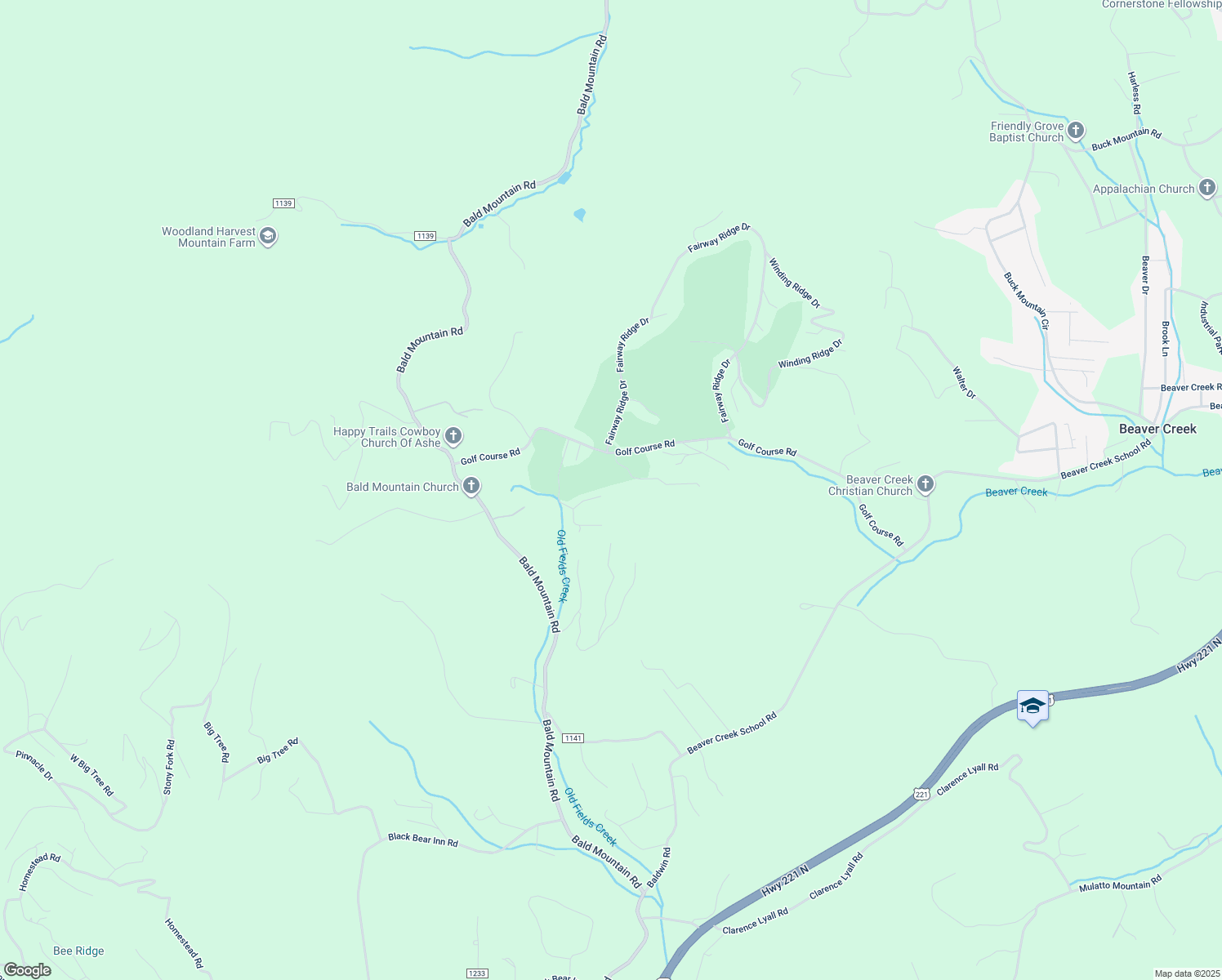 map of restaurants, bars, coffee shops, grocery stores, and more near 467 Mountain Aire Lane in West Jefferson