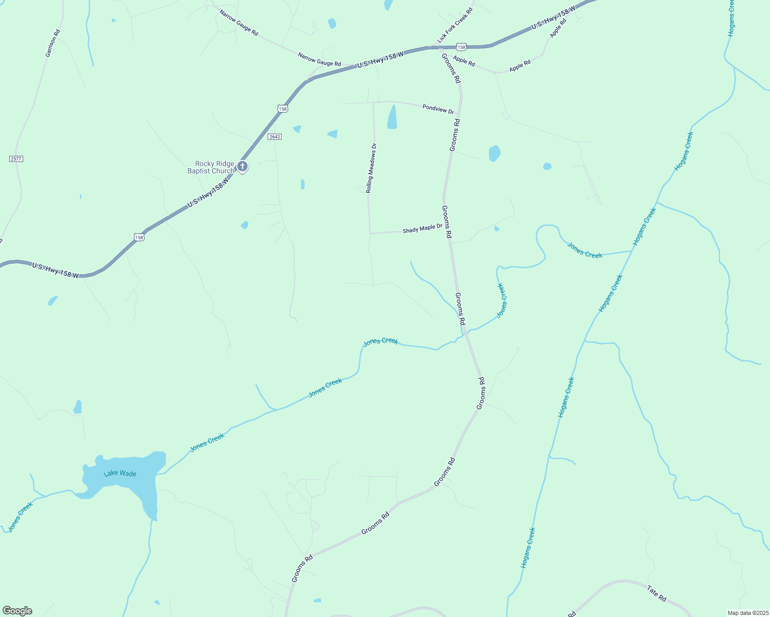 map of restaurants, bars, coffee shops, grocery stores, and more near 160 Amy Lane in Reidsville