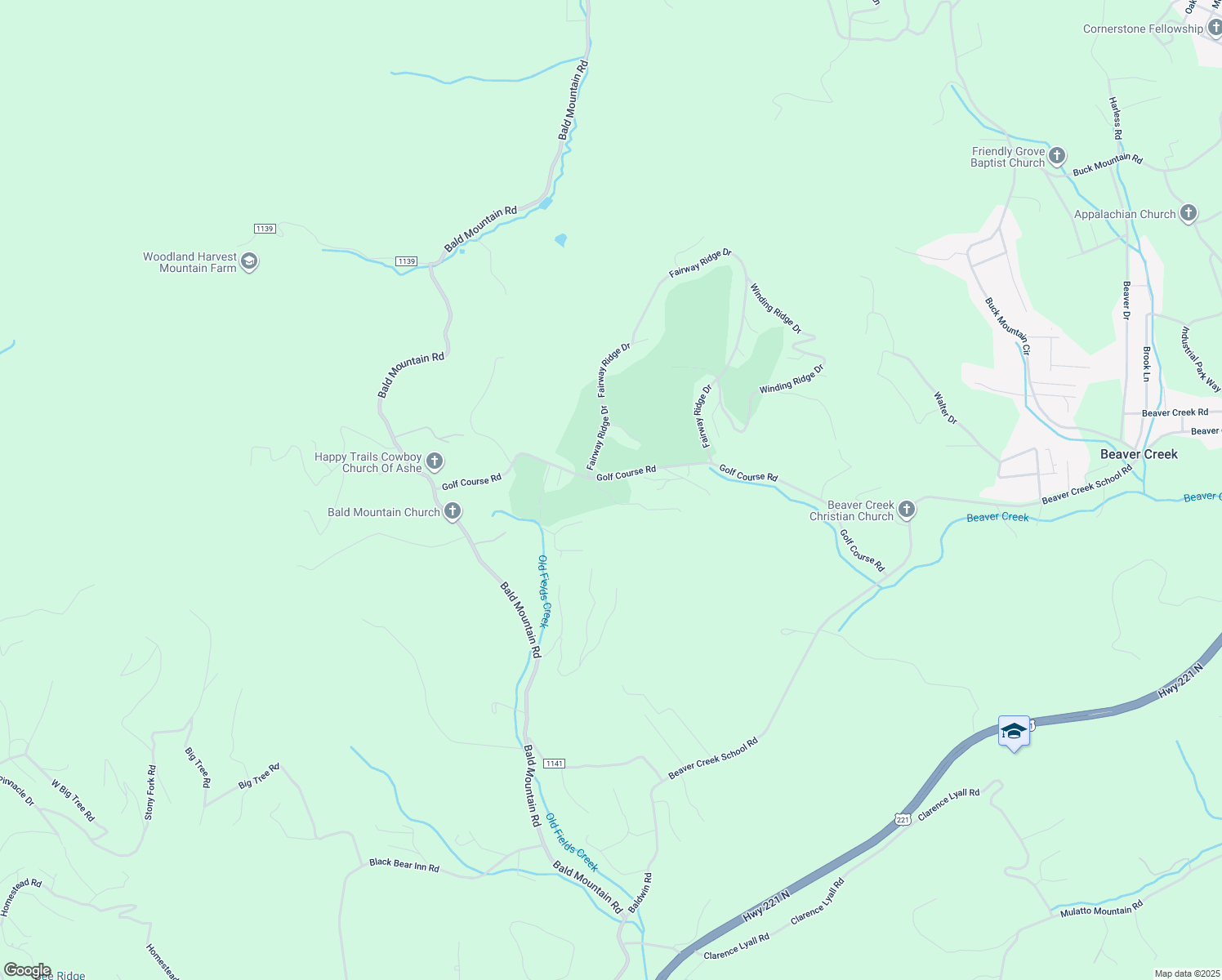 map of restaurants, bars, coffee shops, grocery stores, and more near 1063 Golf Course Road in West Jefferson