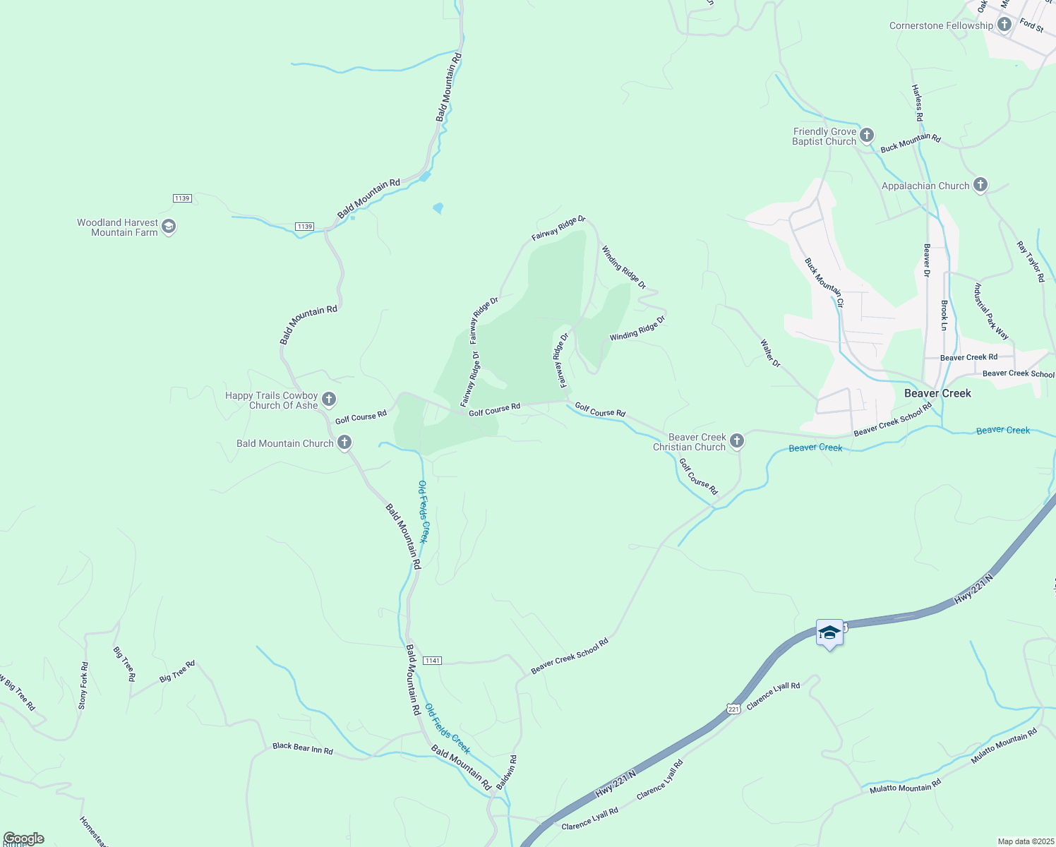 map of restaurants, bars, coffee shops, grocery stores, and more near 837 Golf Course Road in West Jefferson
