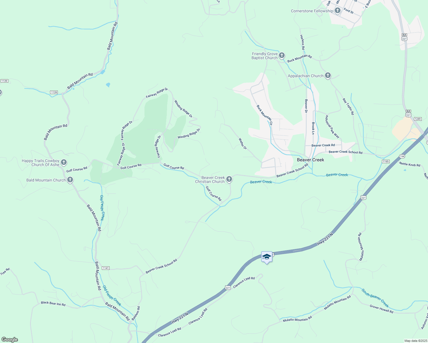 map of restaurants, bars, coffee shops, grocery stores, and more near 315 Ray Miller Road in West Jefferson