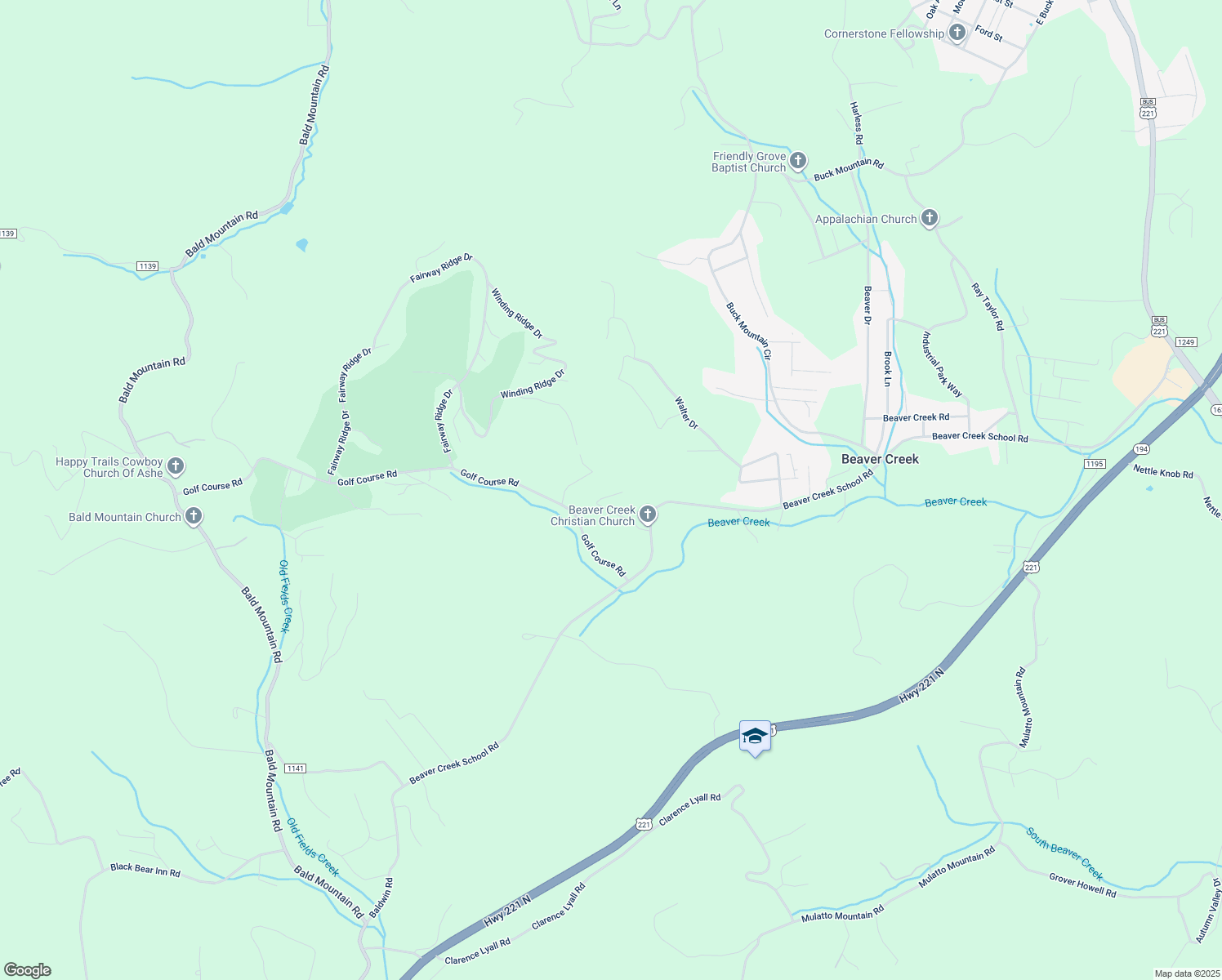 map of restaurants, bars, coffee shops, grocery stores, and more near 351 Ray Miller Road in West Jefferson
