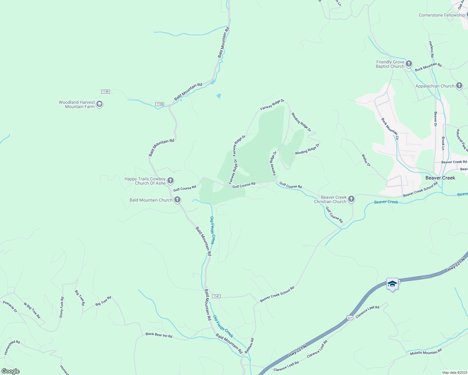 map of restaurants, bars, coffee shops, grocery stores, and more near 1063 Golf Course Road in West Jefferson