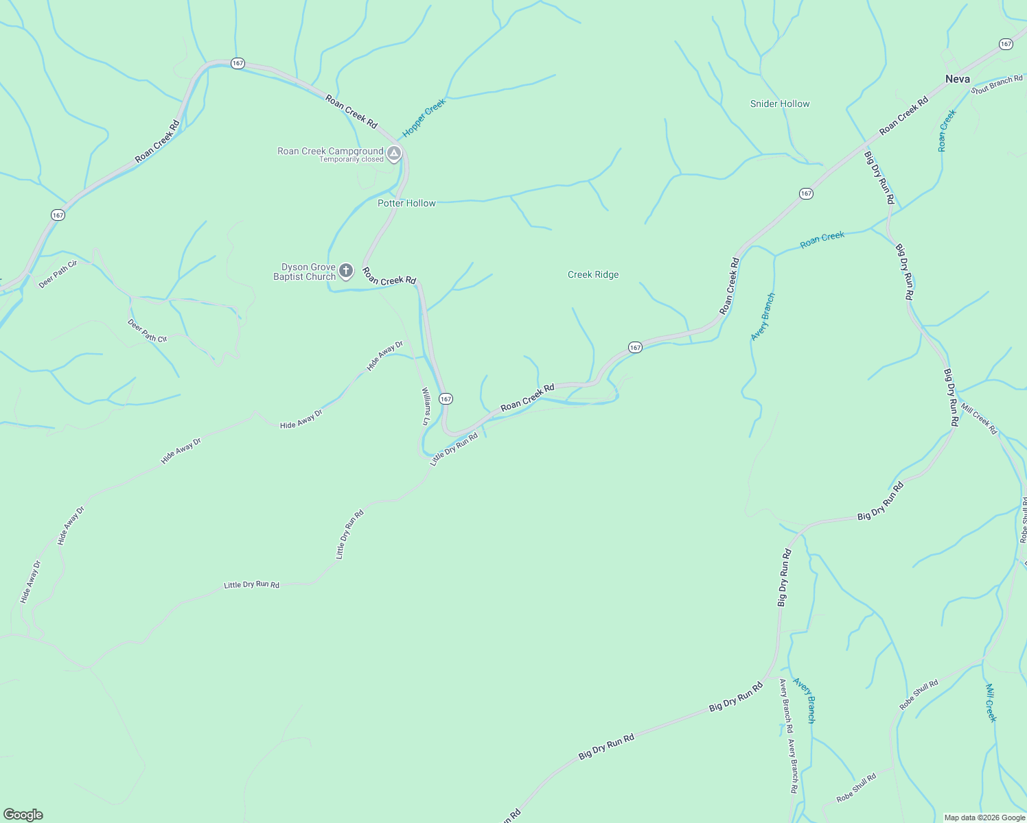 map of restaurants, bars, coffee shops, grocery stores, and more near 7585 Roan Creek Rd in Butler
