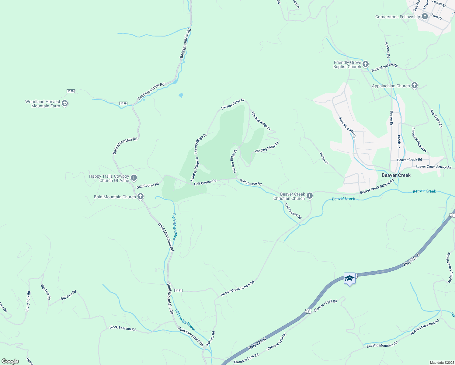 map of restaurants, bars, coffee shops, grocery stores, and more near 837 Golf Course Road in West Jefferson
