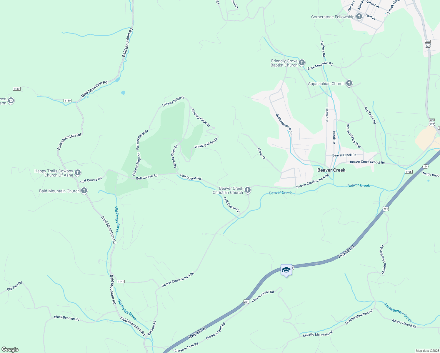 map of restaurants, bars, coffee shops, grocery stores, and more near 167 Country Mountain Lane in West Jefferson