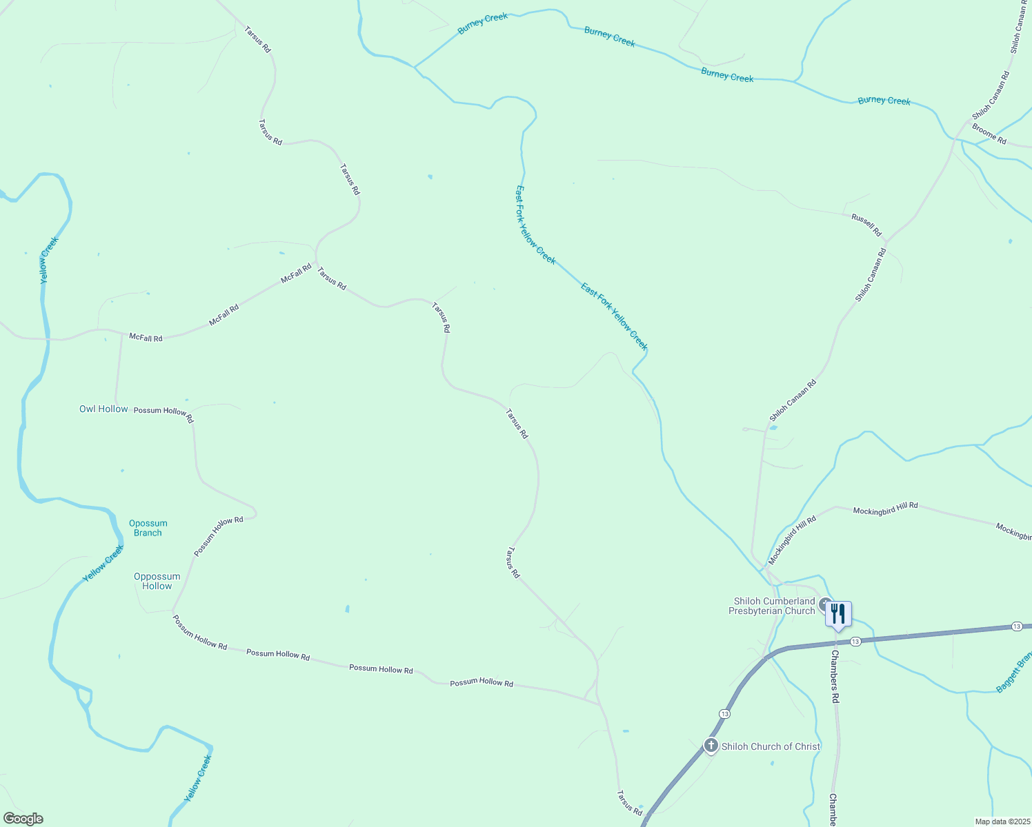 map of restaurants, bars, coffee shops, grocery stores, and more near 4710 Tarsus Road in Palmyra