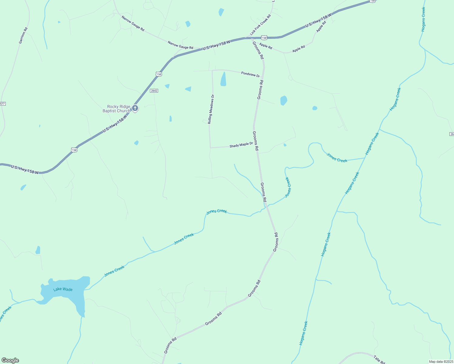 map of restaurants, bars, coffee shops, grocery stores, and more near 160 Amy Lane in Reidsville