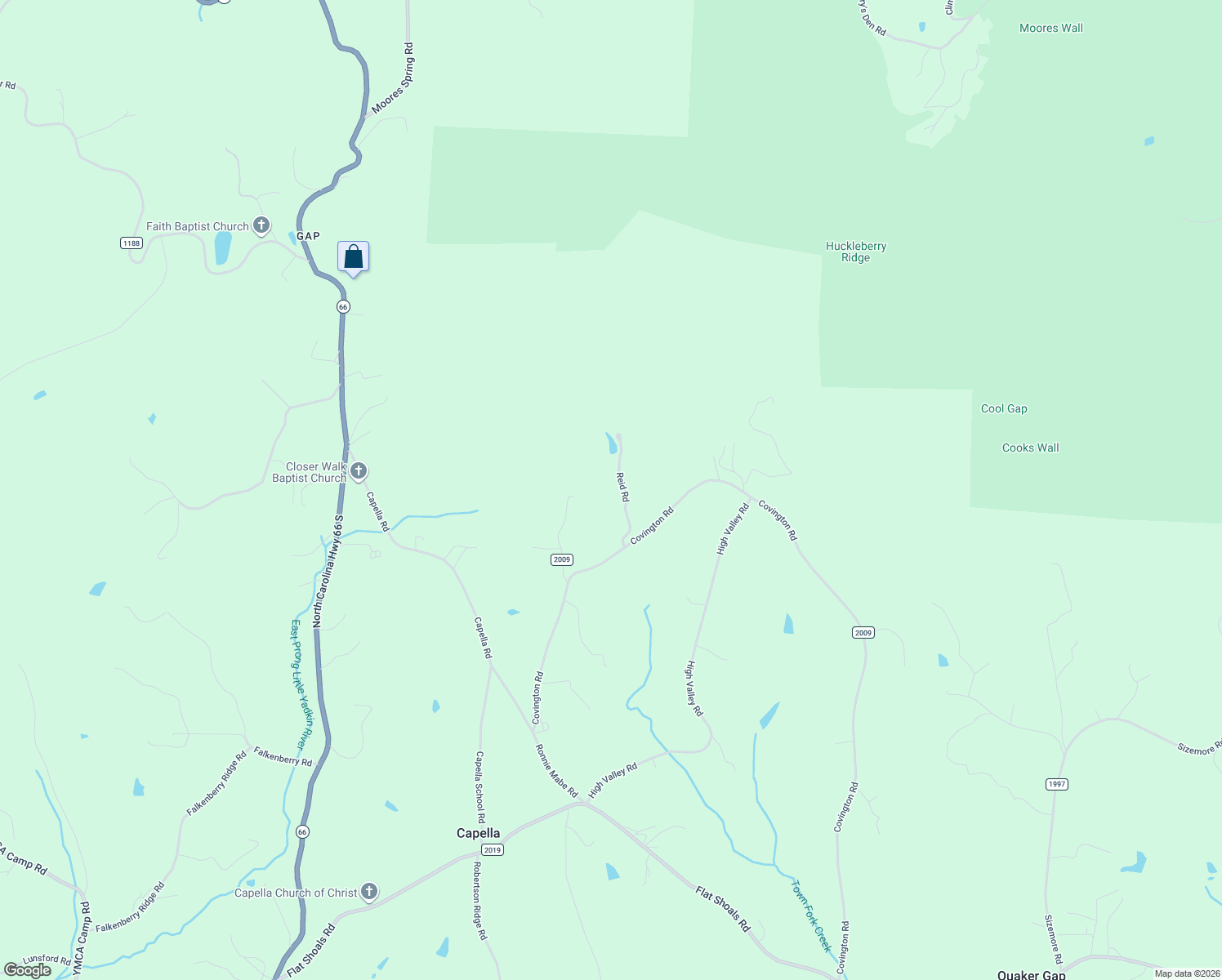 map of restaurants, bars, coffee shops, grocery stores, and more near 1065 Reid Road in King